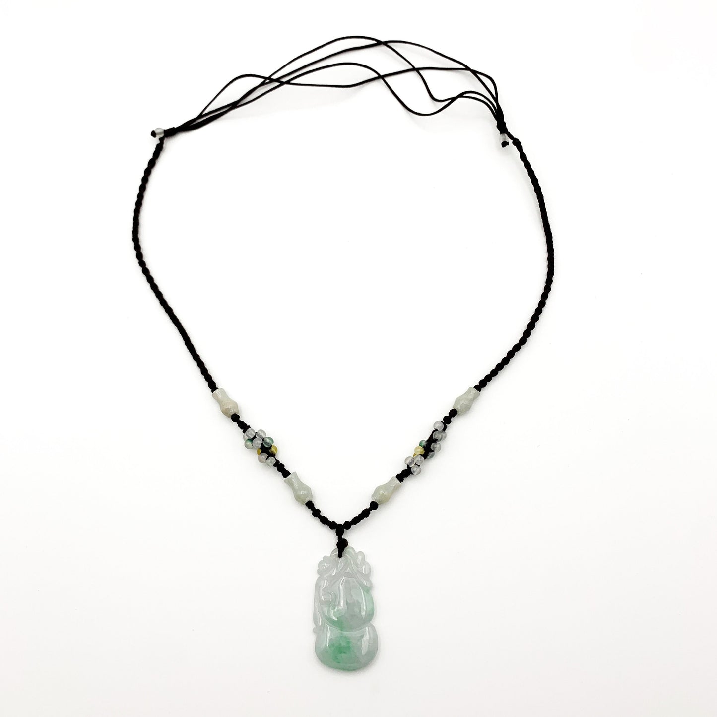 Jadeite Jade Peach Carved Necklace, Green Jade Pendant, Green Jade Necklace, YW-0110-1646463196 - AriaDesignCollection