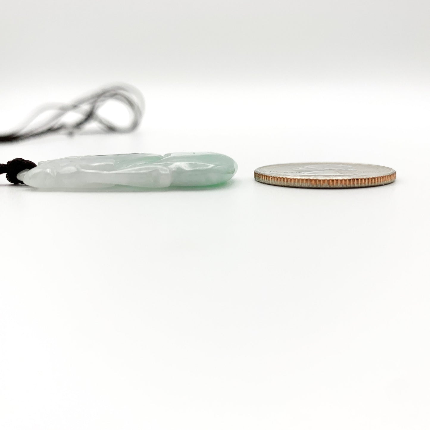 Jadeite Jade Peach Carved Necklace, Green Jade Pendant, Green Jade Necklace, YW-0110-1646463196 - AriaDesignCollection