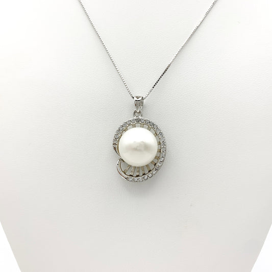 Sterling Silver Natural Freshwater Pearl Necklace, Pearl Necklace, Real Pearl, YW-0110-1646676278 - AriaDesignCollection
