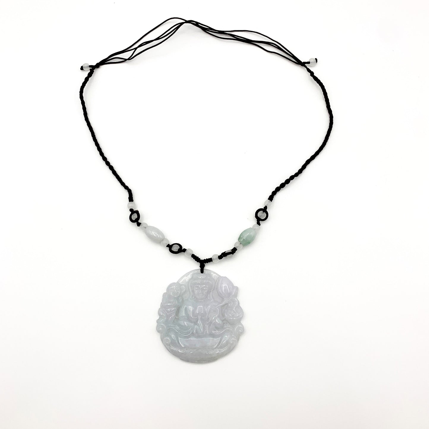 Large Jadeite Jade Guan Yin Avalokiteshvara Carved Pendant, YW-0110-1646675866 - AriaDesignCollection