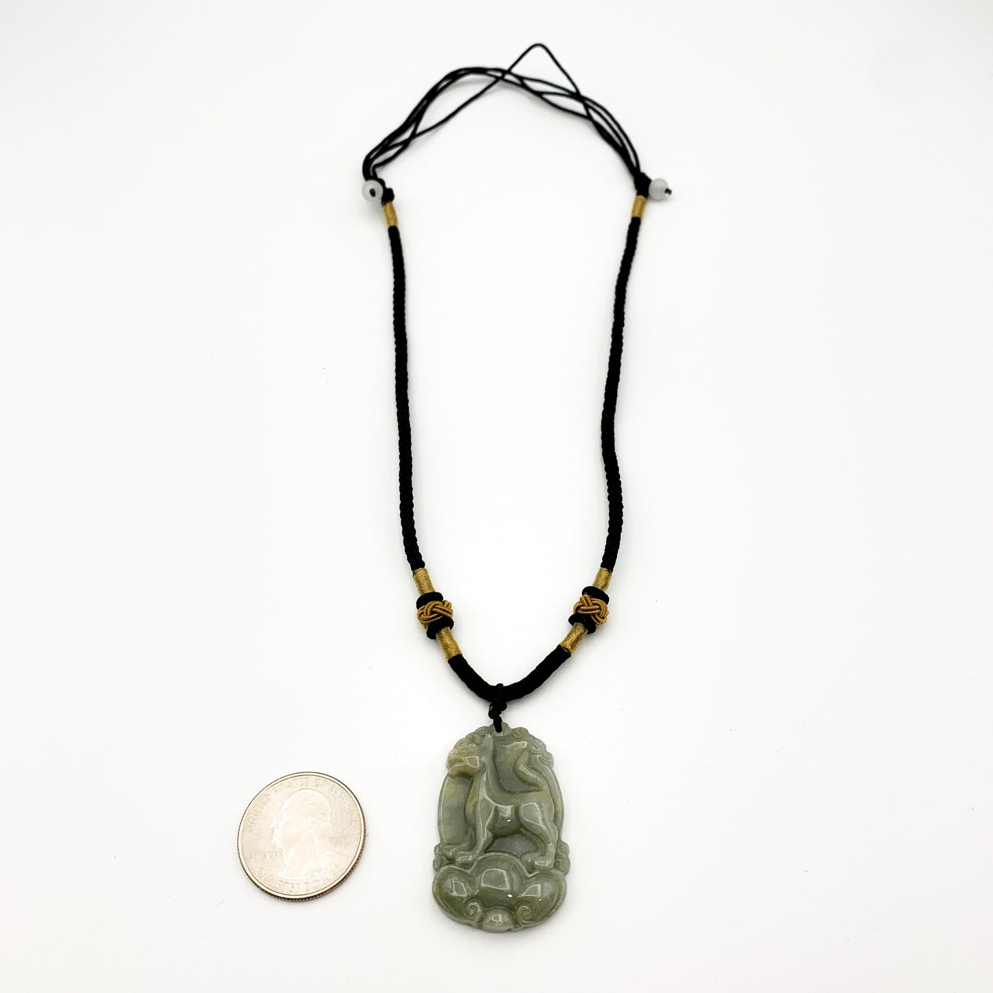 Jadeite Jade Dog Chinese Zodiac Carved Rustic Pendant Necklace, YW-0110-1646607360 - AriaDesignCollection