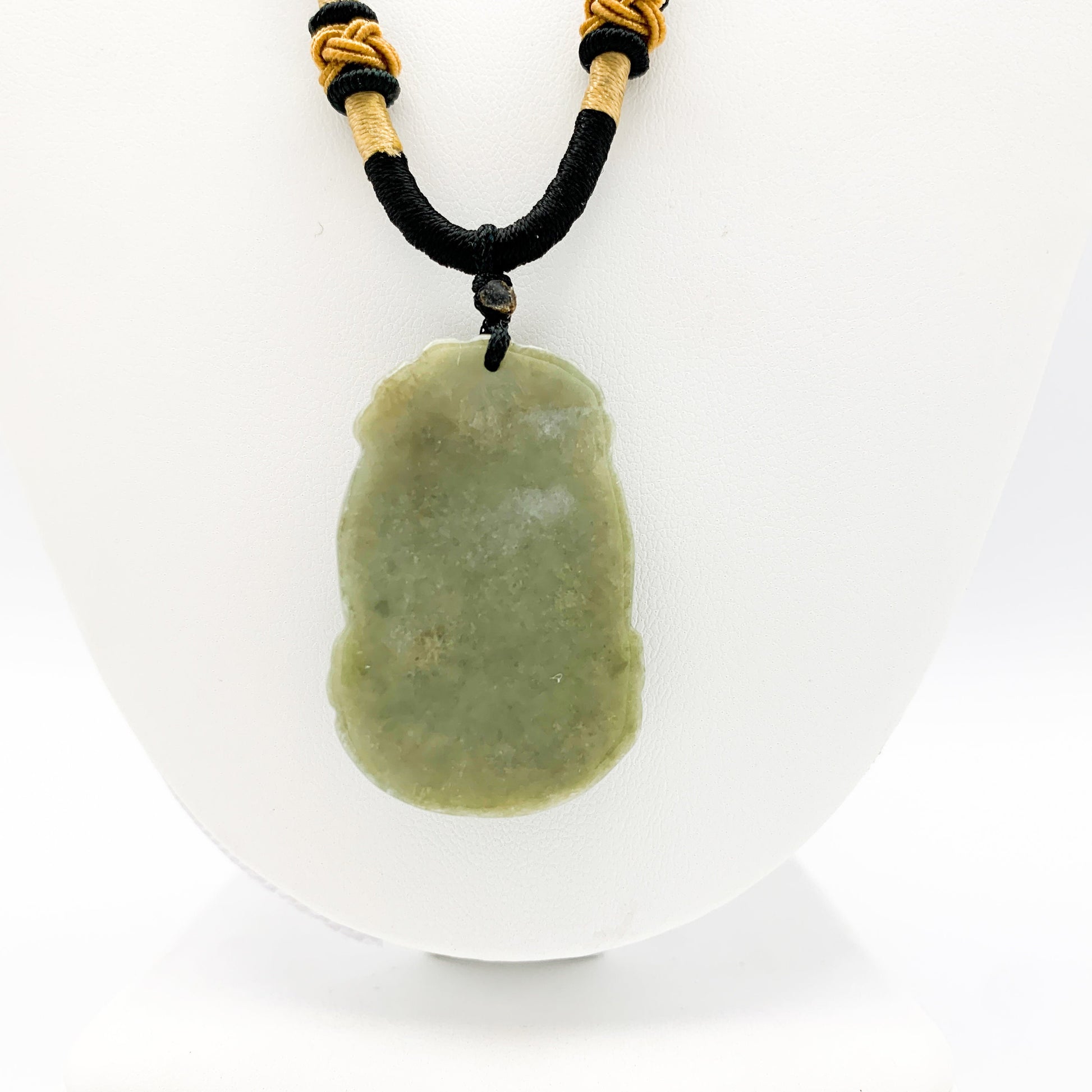 Jadeite Jade Pig Boar Chinese Zodiac Carved Rustic Pendant Necklace, YW-0110-1646605343 - AriaDesignCollection