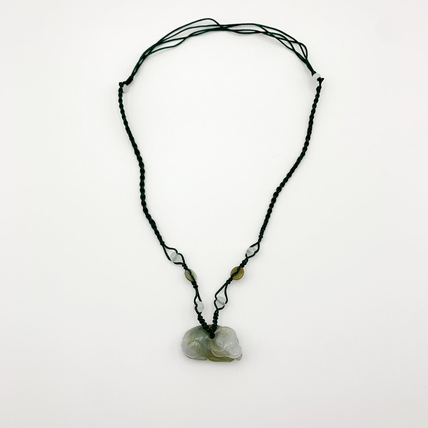Jadeite Jade Ox Bull Cow Chinese Zodiac Carved Pendant Necklace, YW-0110-1646545944 - AriaDesignCollection