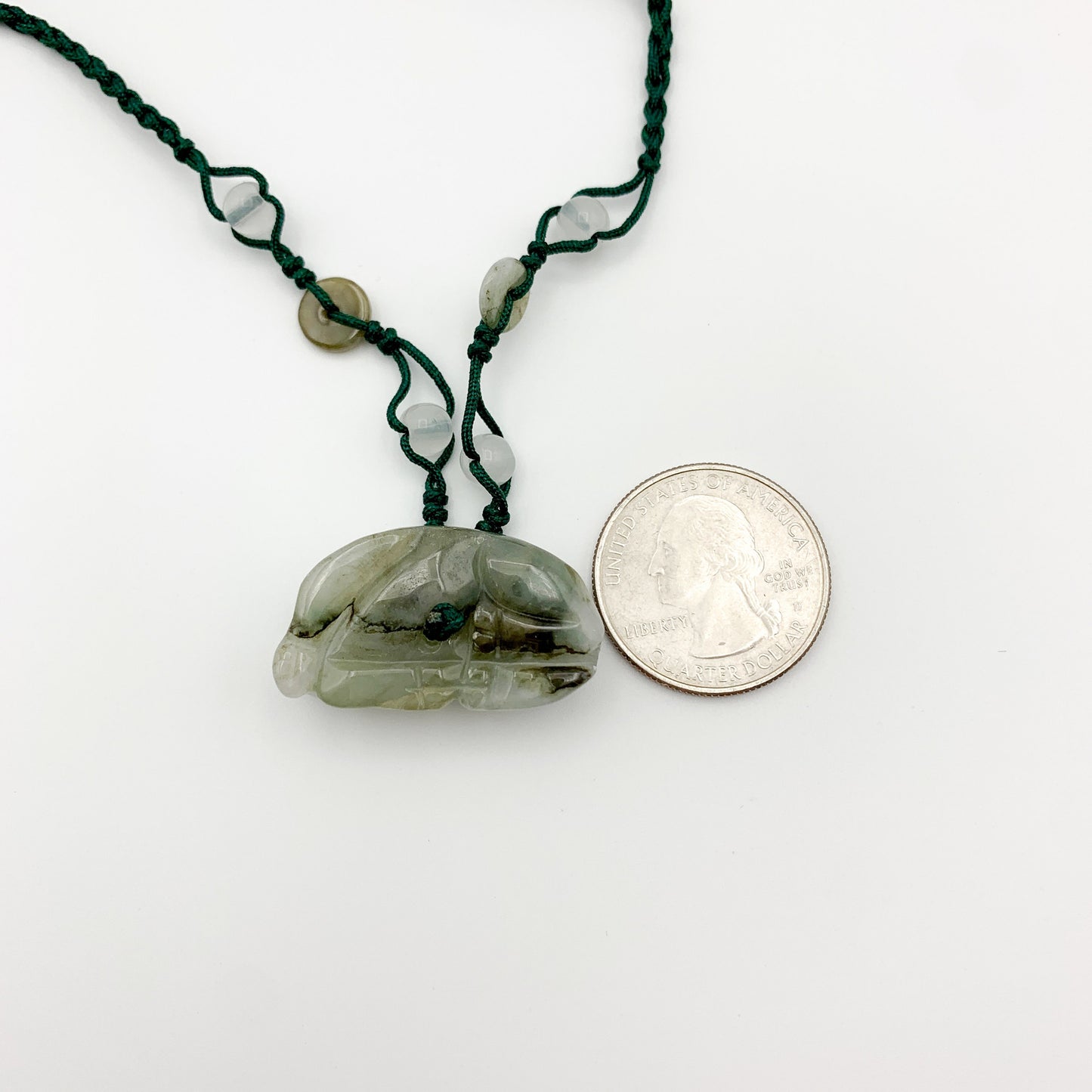 Jadeite Jade Ox Bull Cow Chinese Zodiac Carved Pendant Necklace, YW-0110-1646545944 - AriaDesignCollection