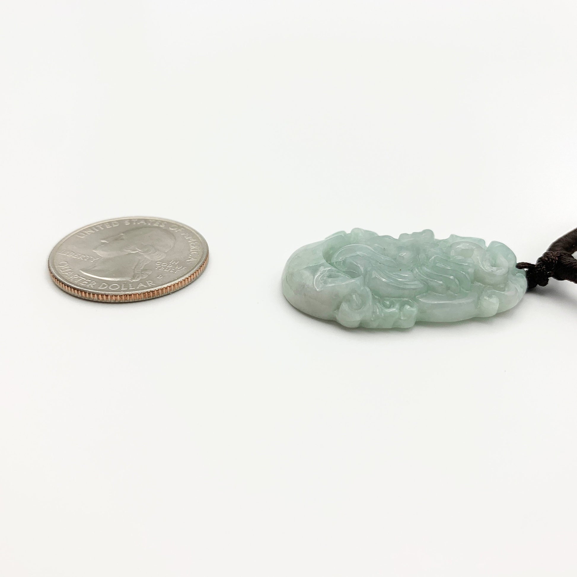 Jadeite Jade Dragon Chinese Zodiac Carved Pendant Necklace, YW-0110-1646517413 - AriaDesignCollection