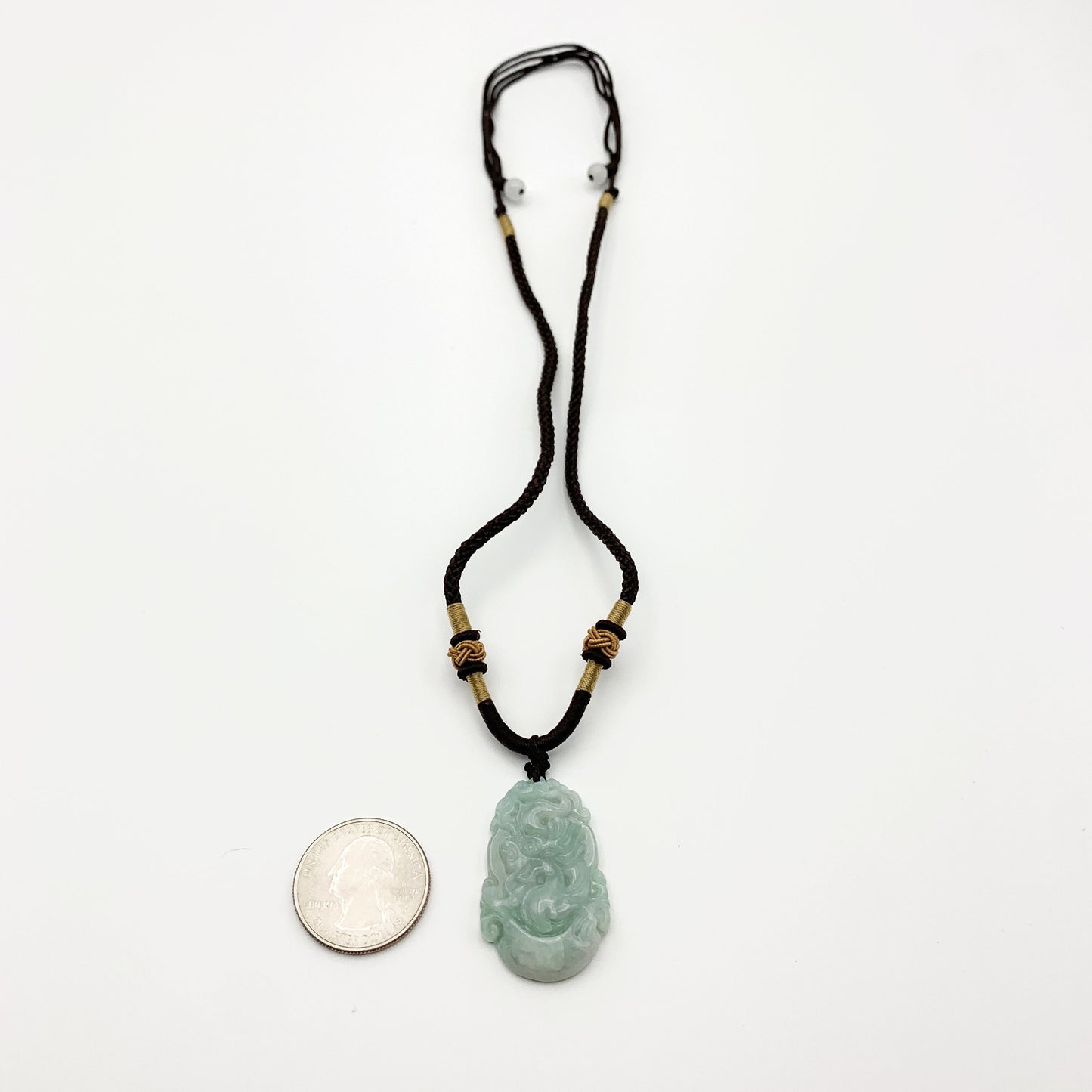 Jadeite Jade Dragon Chinese Zodiac Carved Pendant Necklace, YW-0110-1646517413 - AriaDesignCollection