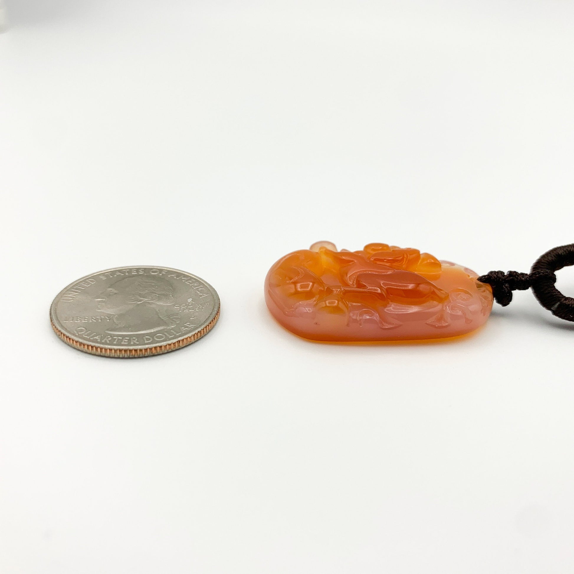 Red Agate Pig Boar Zodiac Carnelian Carved Pendant, YW-0110-1646192276 - AriaDesignCollection