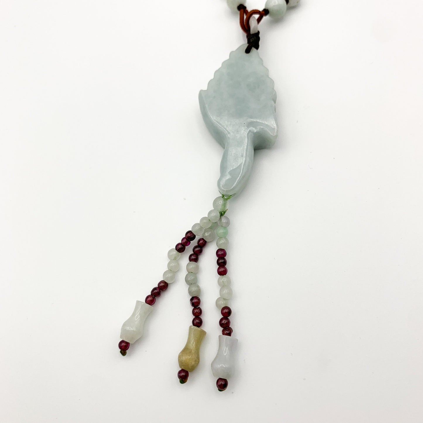 Jadeite Jade Carved Flower Necklace, YW-0110-1646171431 - AriaDesignCollection