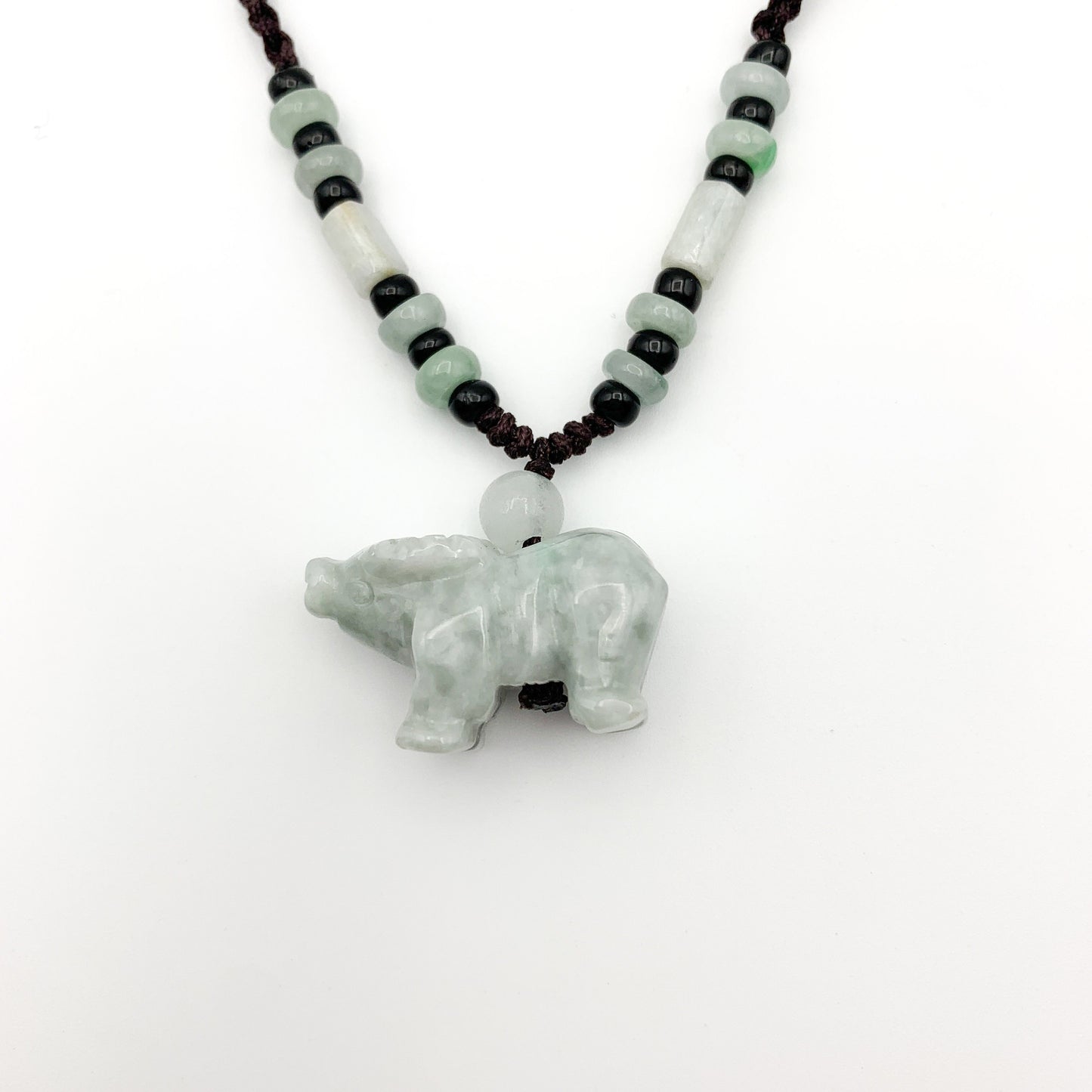 Small Jadeite Jade Ox Bull Cow Chinese Zodiac Carved Pendant Necklace, YW-0321-1646161898 - AriaDesignCollection