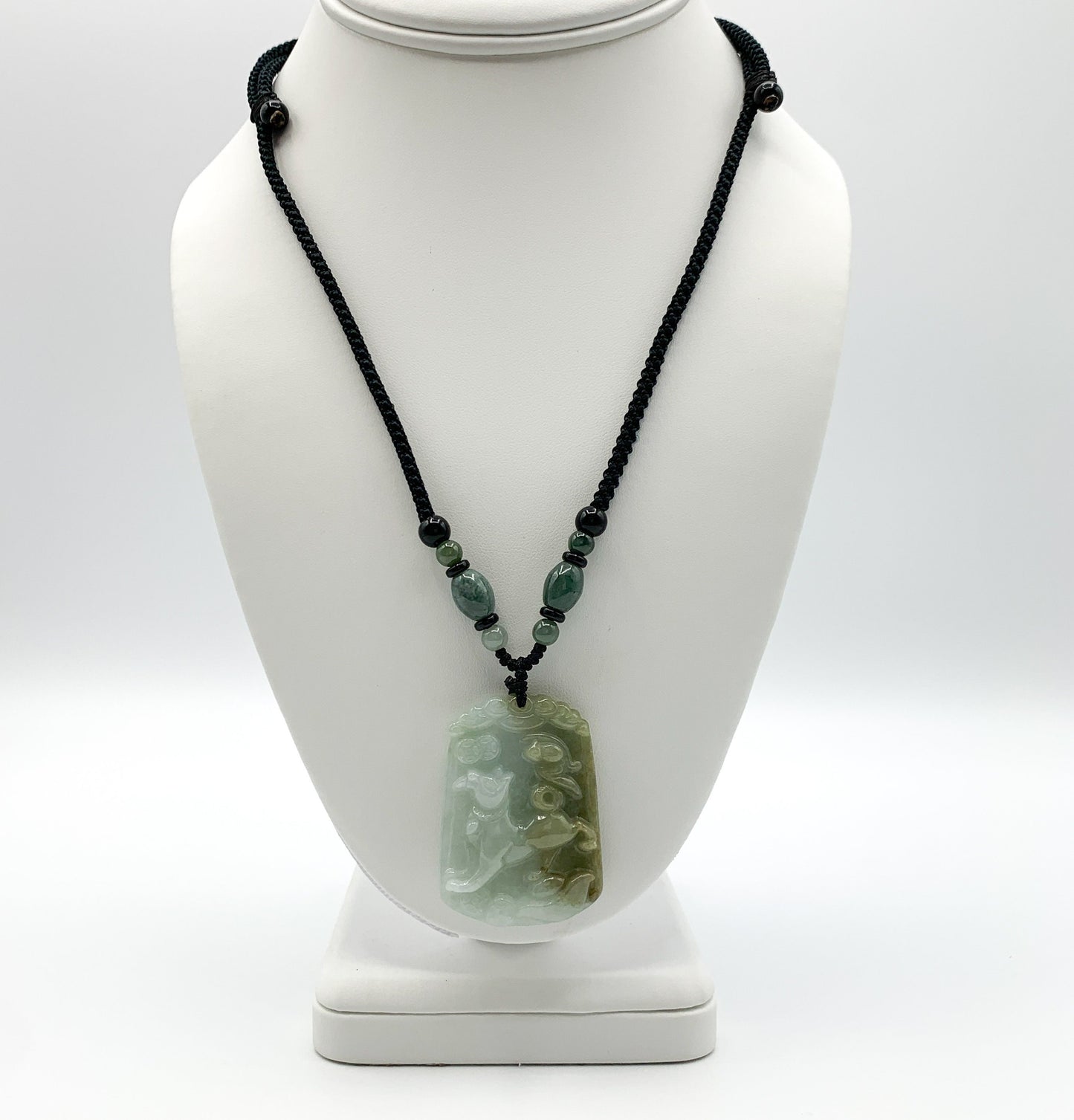 Jadeite Jade Dog Chinese Zodiac Carved Pendant Necklace, YW-0321-1646061450 - AriaDesignCollection