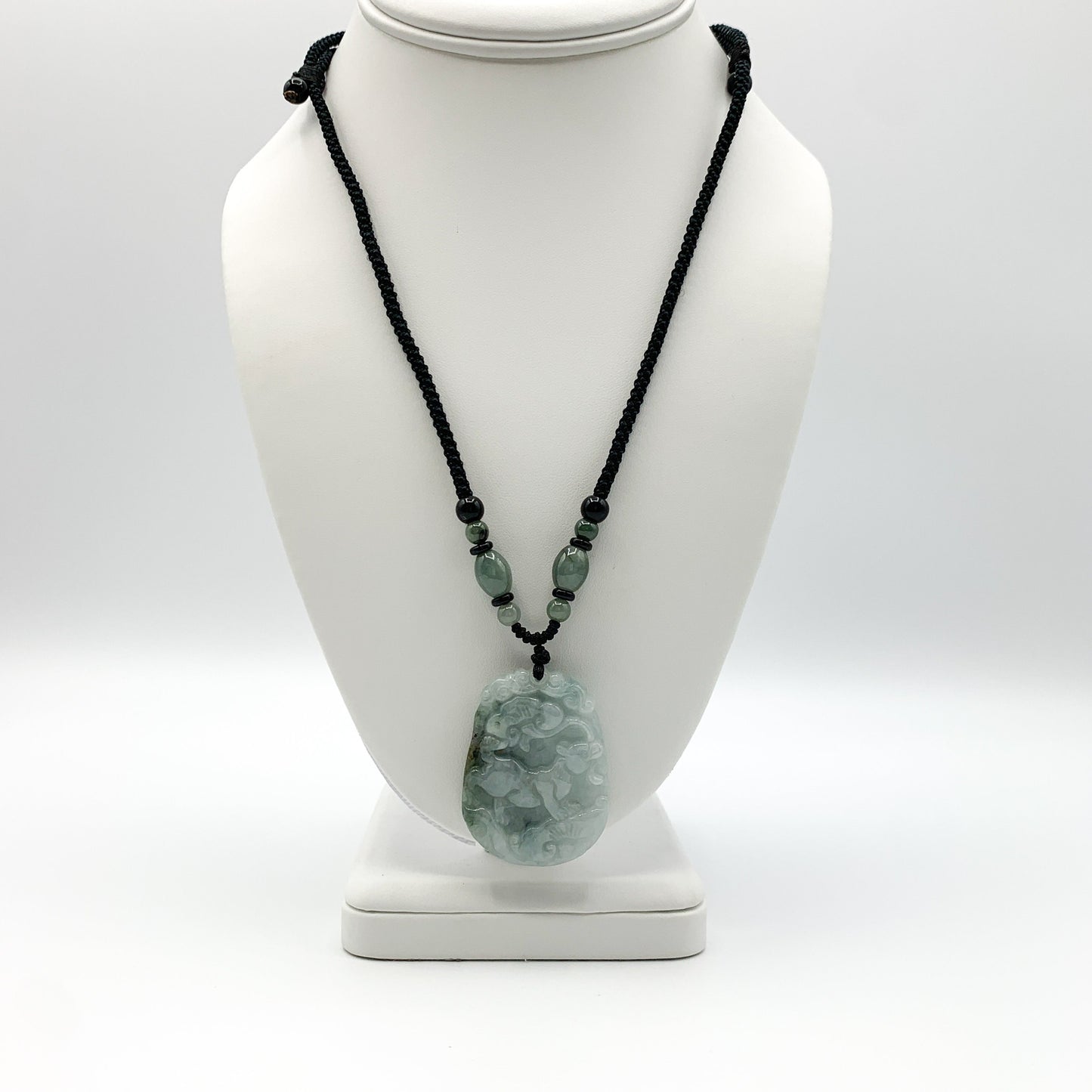 Jadeite Jade Rat Mouse Chinese Zodiac Carved Pendant Necklace, YW-0321-1646061401 - AriaDesignCollection