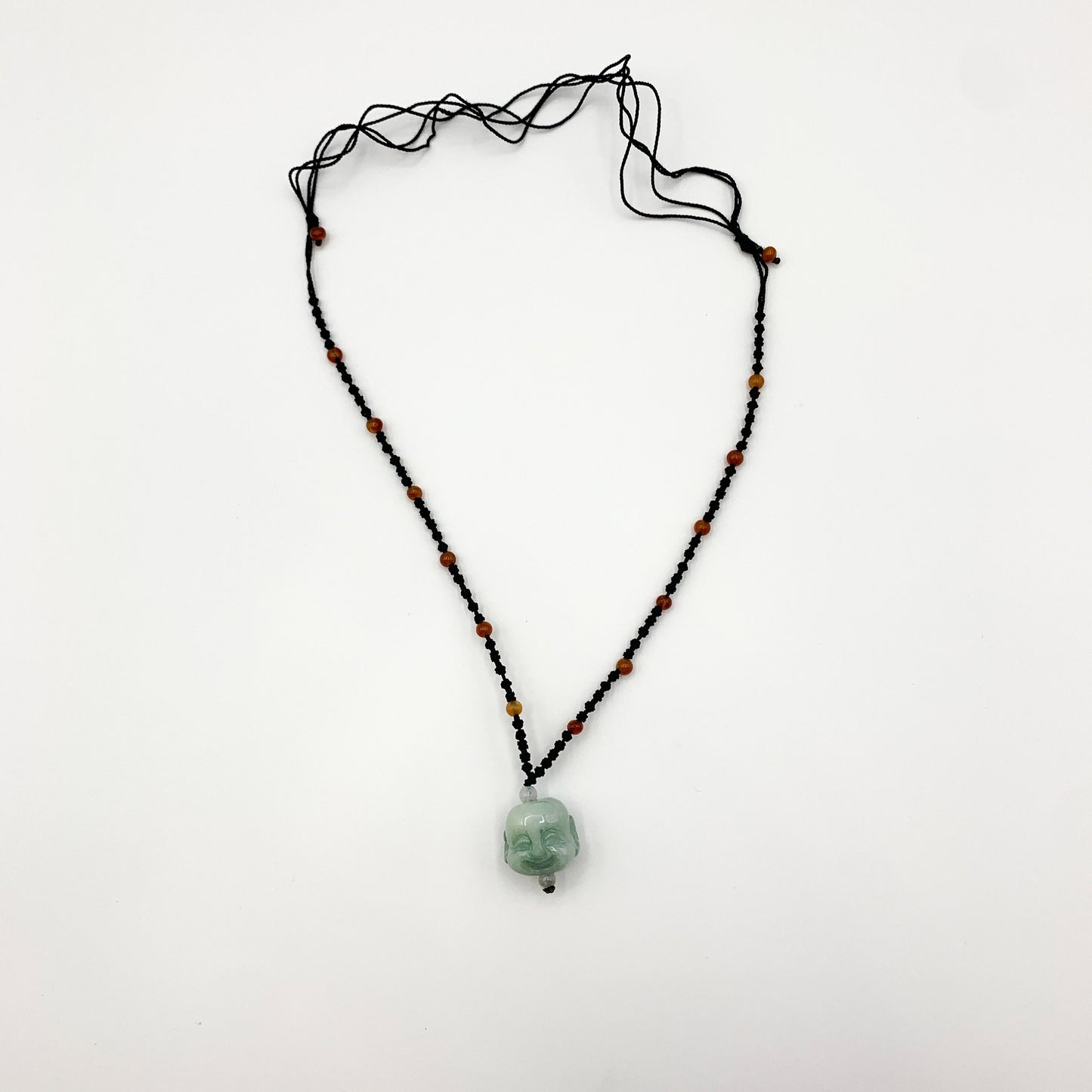 Jadeite Jade Buddha, Happy Laughing Buddha, Head Carved Pendant Necklace, YW-0110-1646061006 - AriaDesignCollection