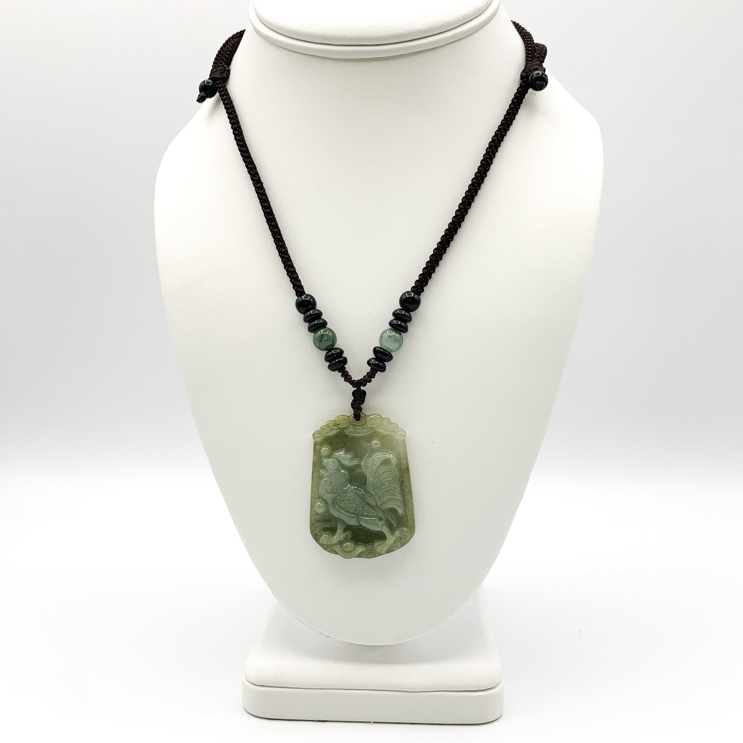 Jadeite Jade Ox Bull Cow Chinese Zodiac Carved Pendant Necklace, YW-0321-1645944372 - AriaDesignCollection