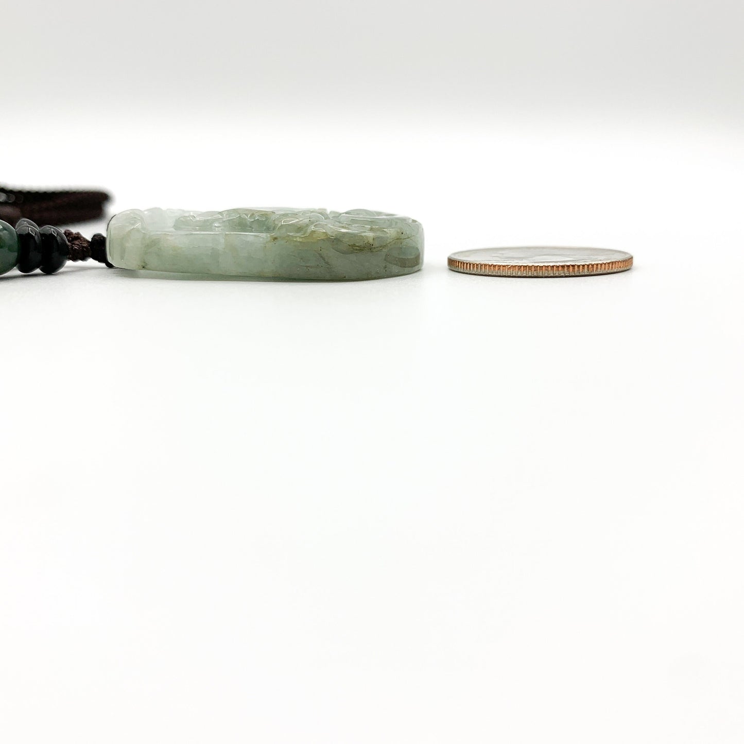 Jadeite Jade Ox Bull Cow Chinese Zodiac Carved Pendant Necklace, YW-0321-1645944372 - AriaDesignCollection