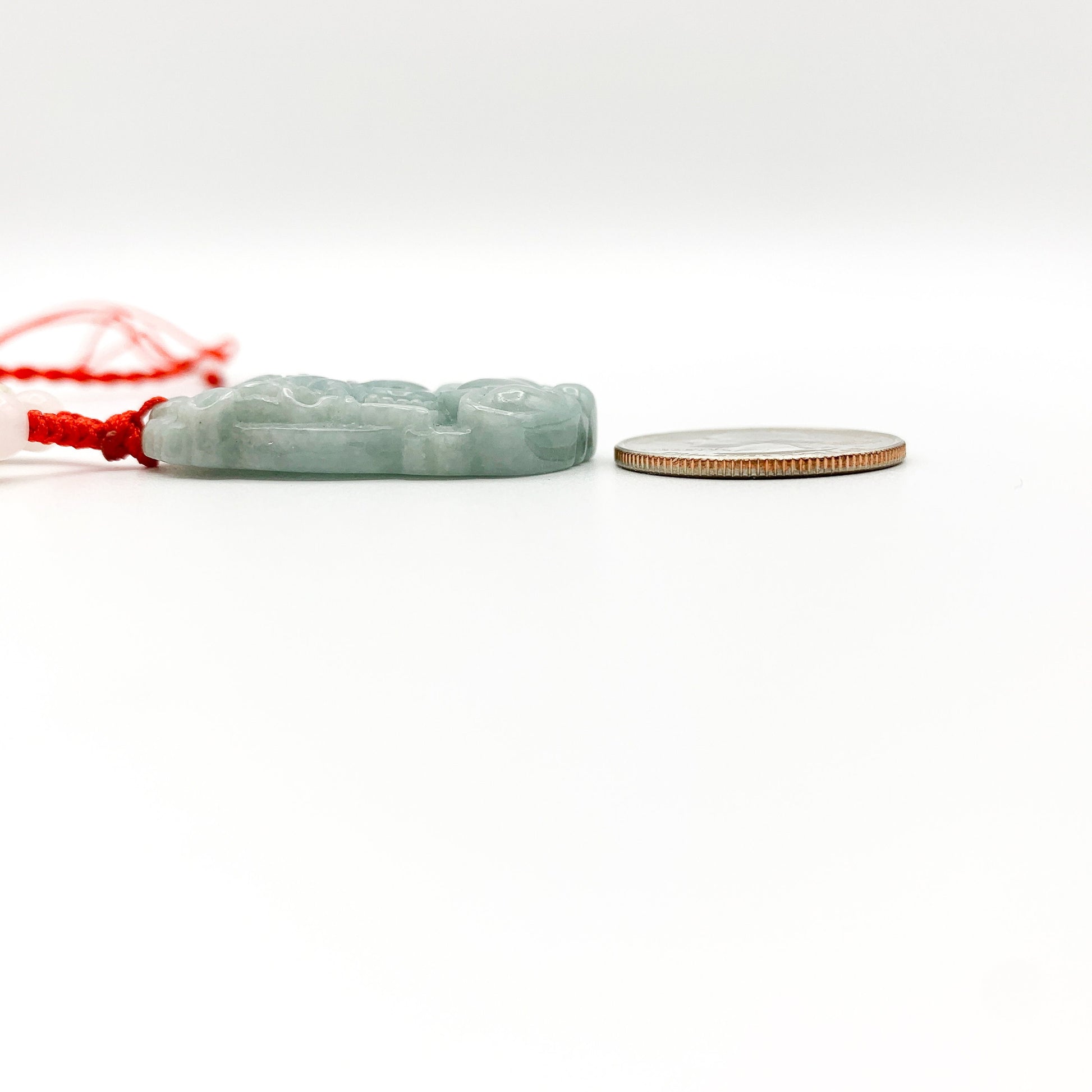 Red Jadeite Jade Dragon Chinese Zodiac Carved Pendant Necklace, YW-0110-1646195123 - AriaDesignCollection