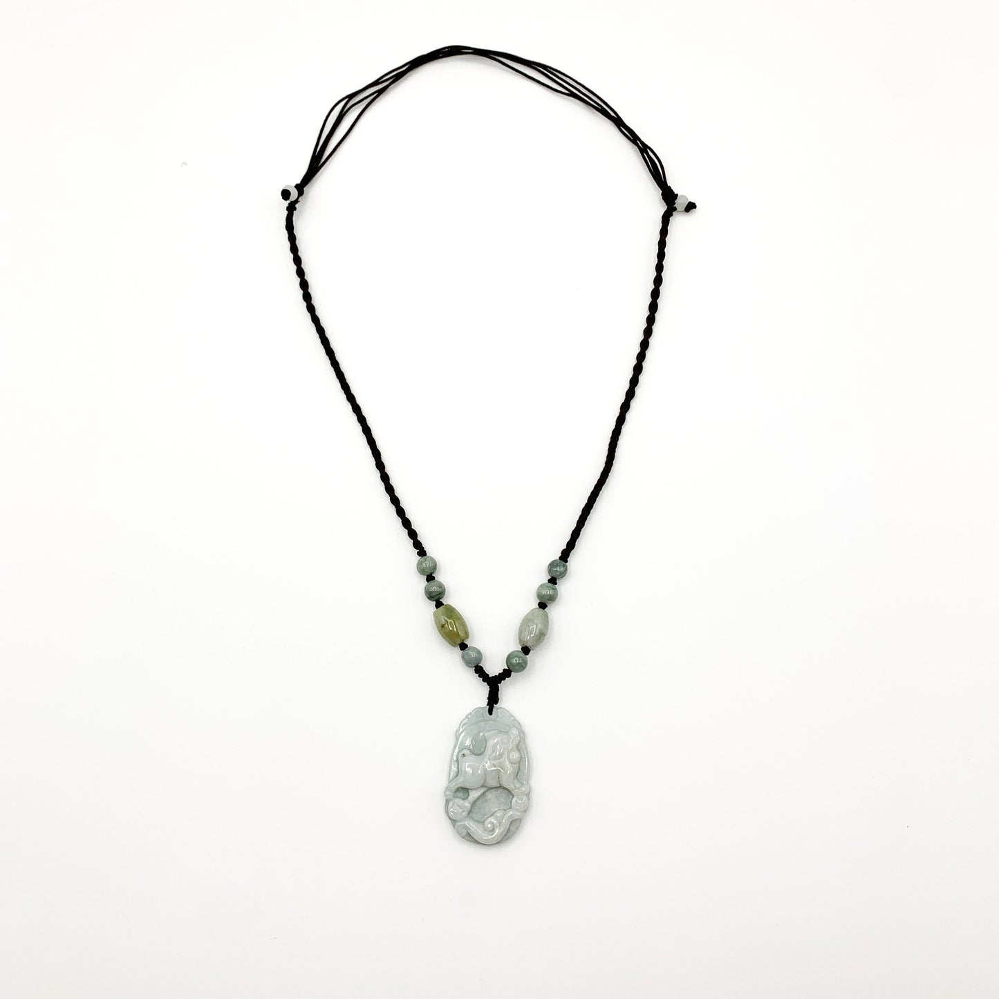 Jadeite Jade Dog Chinese Zodiac Hand Carved Pendant Necklace, YW-0321-1645917758 - AriaDesignCollection