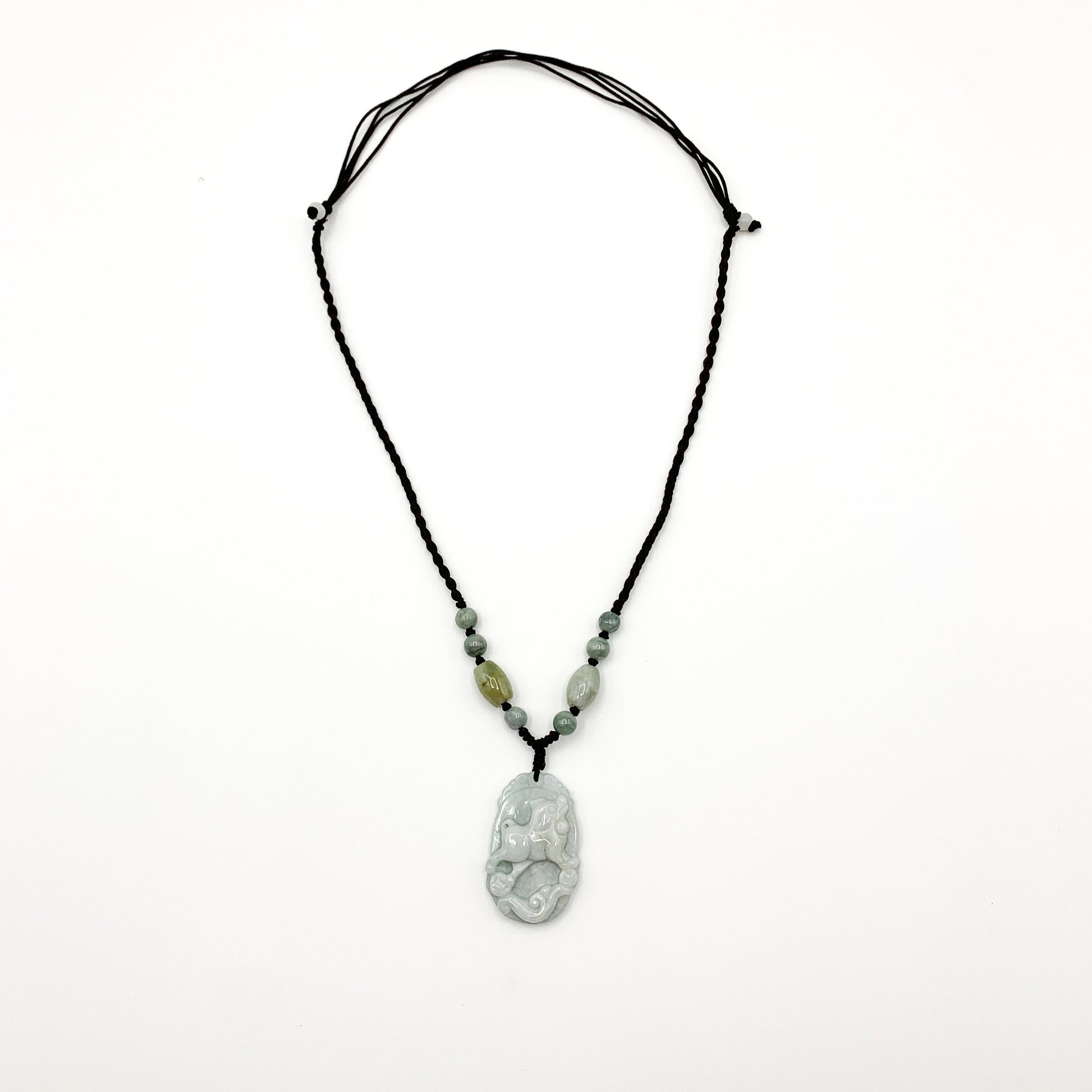 Jadeite Jade Dog Chinese Zodiac Hand Carved Pendant Necklace, YW-0321-1645917758 - AriaDesignCollection