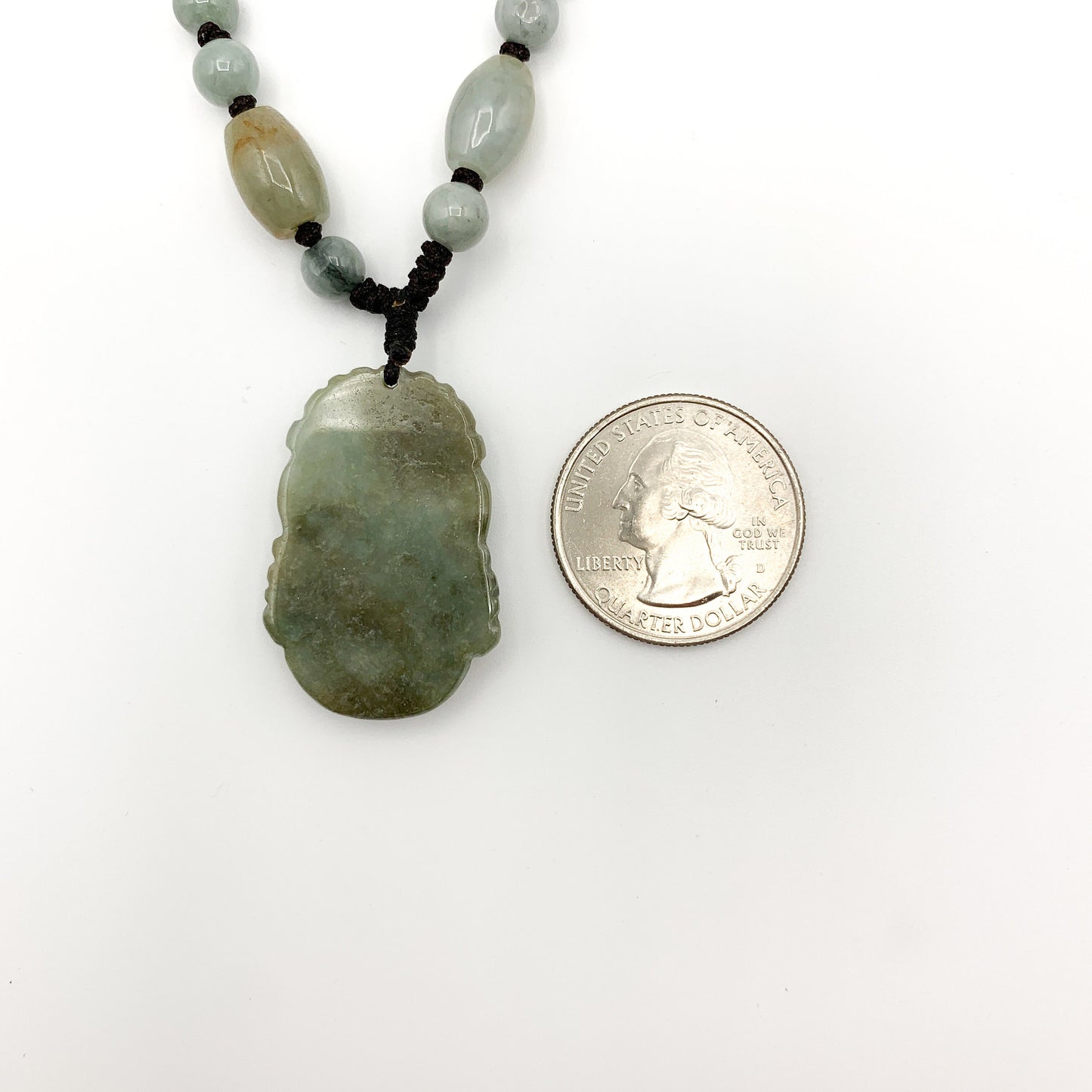 Jadeite Jade Pig Boar Chinese Zodiac Carved Rustic Pendant Necklace, YW-0110-1645917423 - AriaDesignCollection
