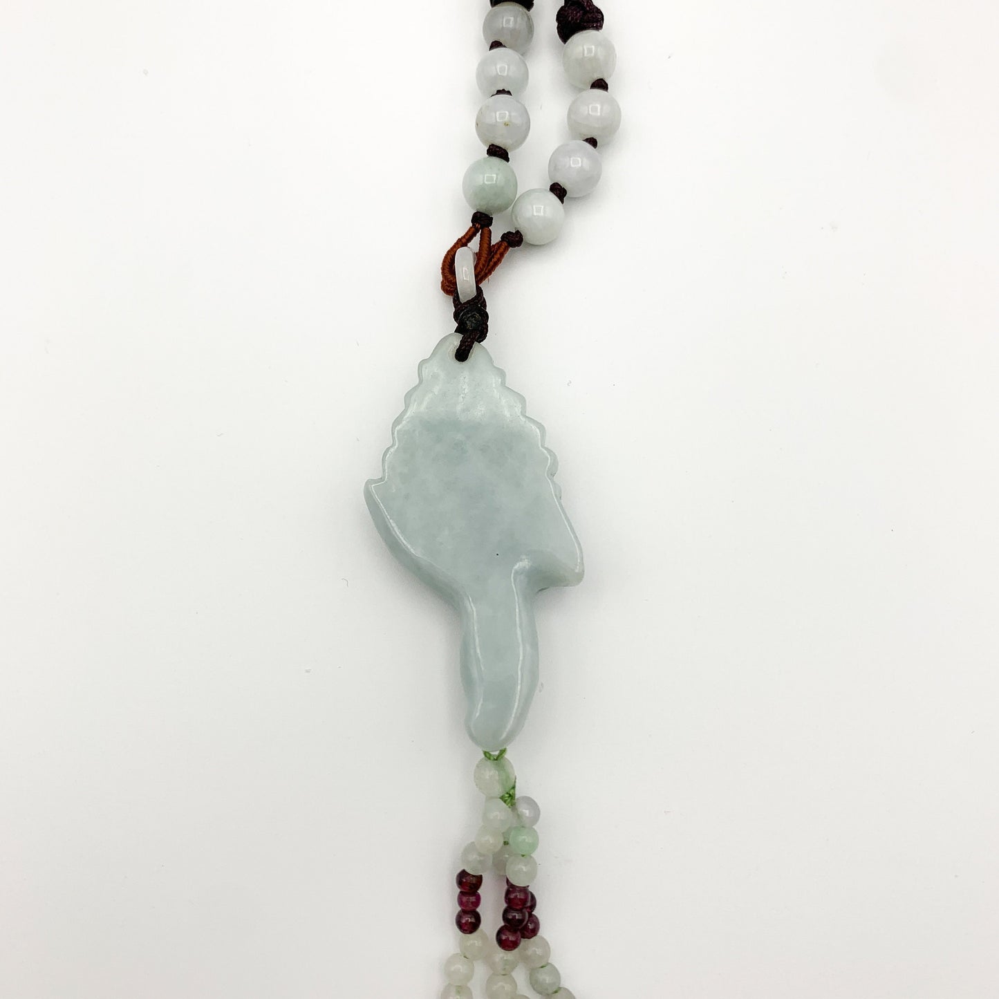 Jadeite Jade Carved Flower Necklace, YW-0110-1646171431 - AriaDesignCollection