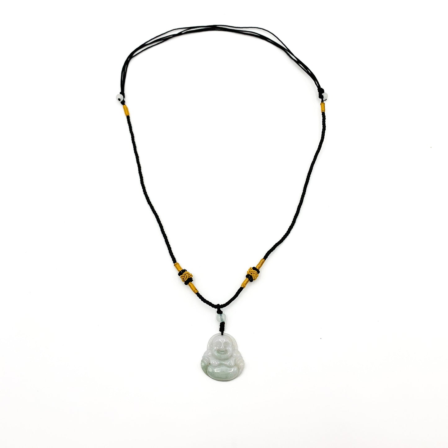 Jadeite Jade Buddha Carved Pendant, Happy Laughing Buddha, YW-0110-1646513201 - AriaDesignCollection