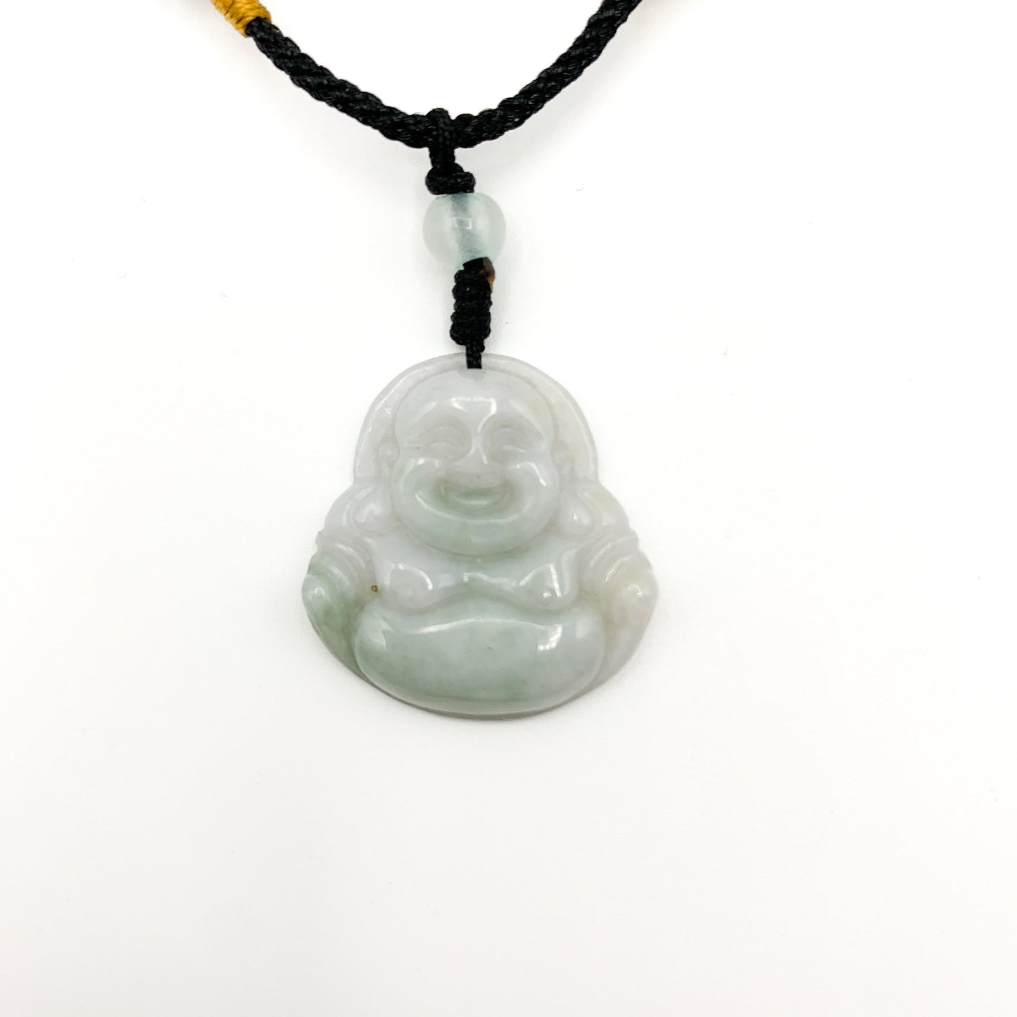 Jadeite Jade Buddha Carved Pendant, Happy Laughing Buddha, YW-0110-1646513201 - AriaDesignCollection