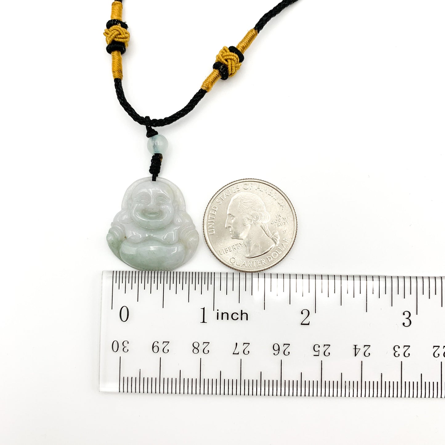 Jadeite Jade Buddha Carved Pendant, Happy Laughing Buddha, YW-0110-1646513201 - AriaDesignCollection