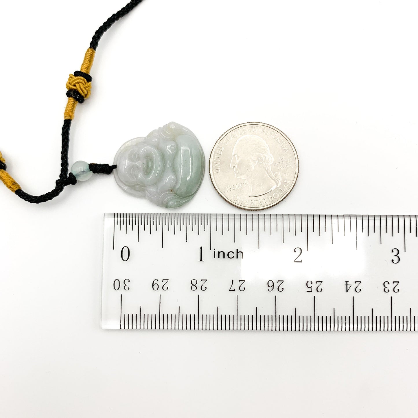 Jadeite Jade Buddha Carved Pendant, Happy Laughing Buddha, YW-0110-1646513201 - AriaDesignCollection