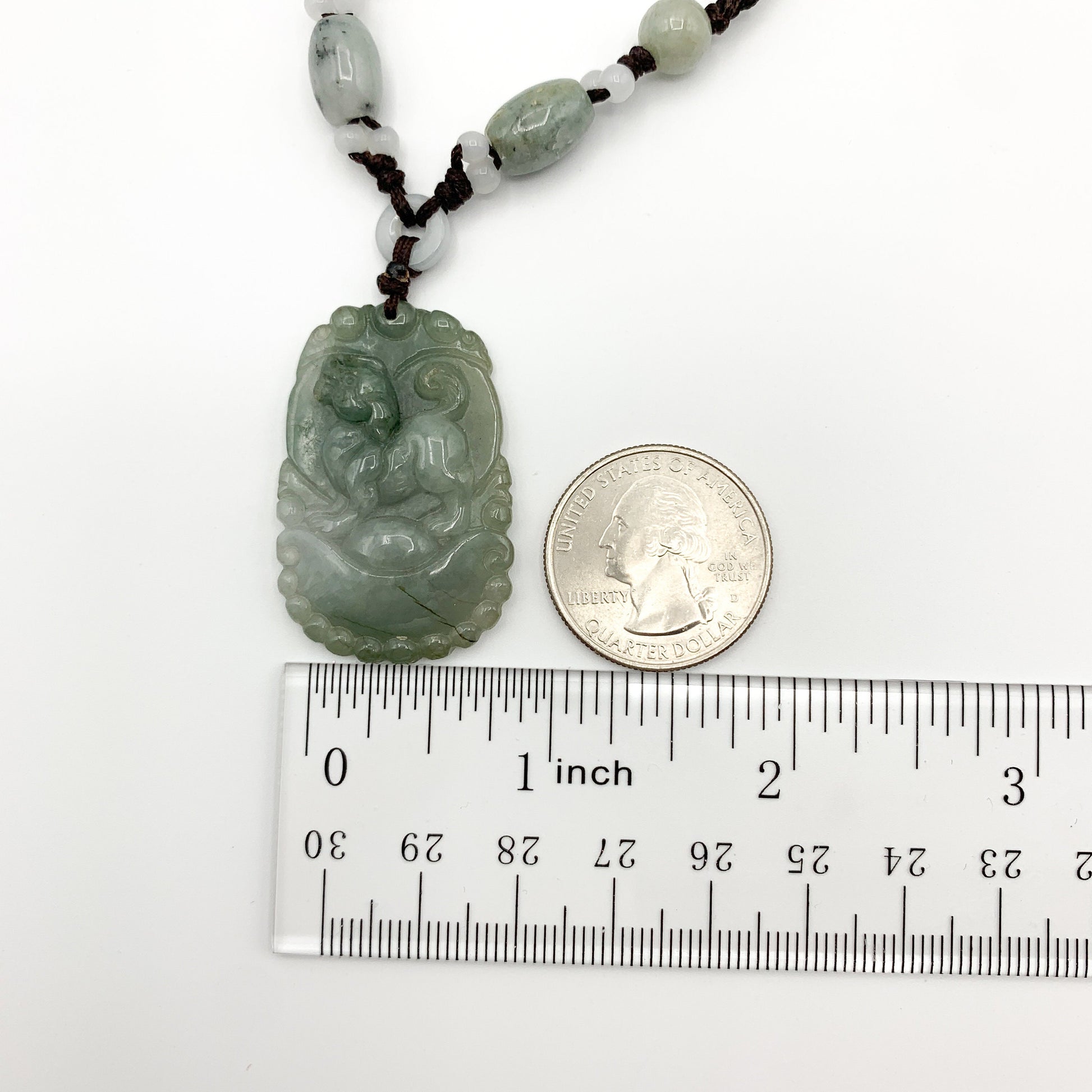 Jadeite Jade Dog Chinese Zodiac Hand Carved Pendant Necklace, YW-0110-1647127335 - AriaDesignCollection