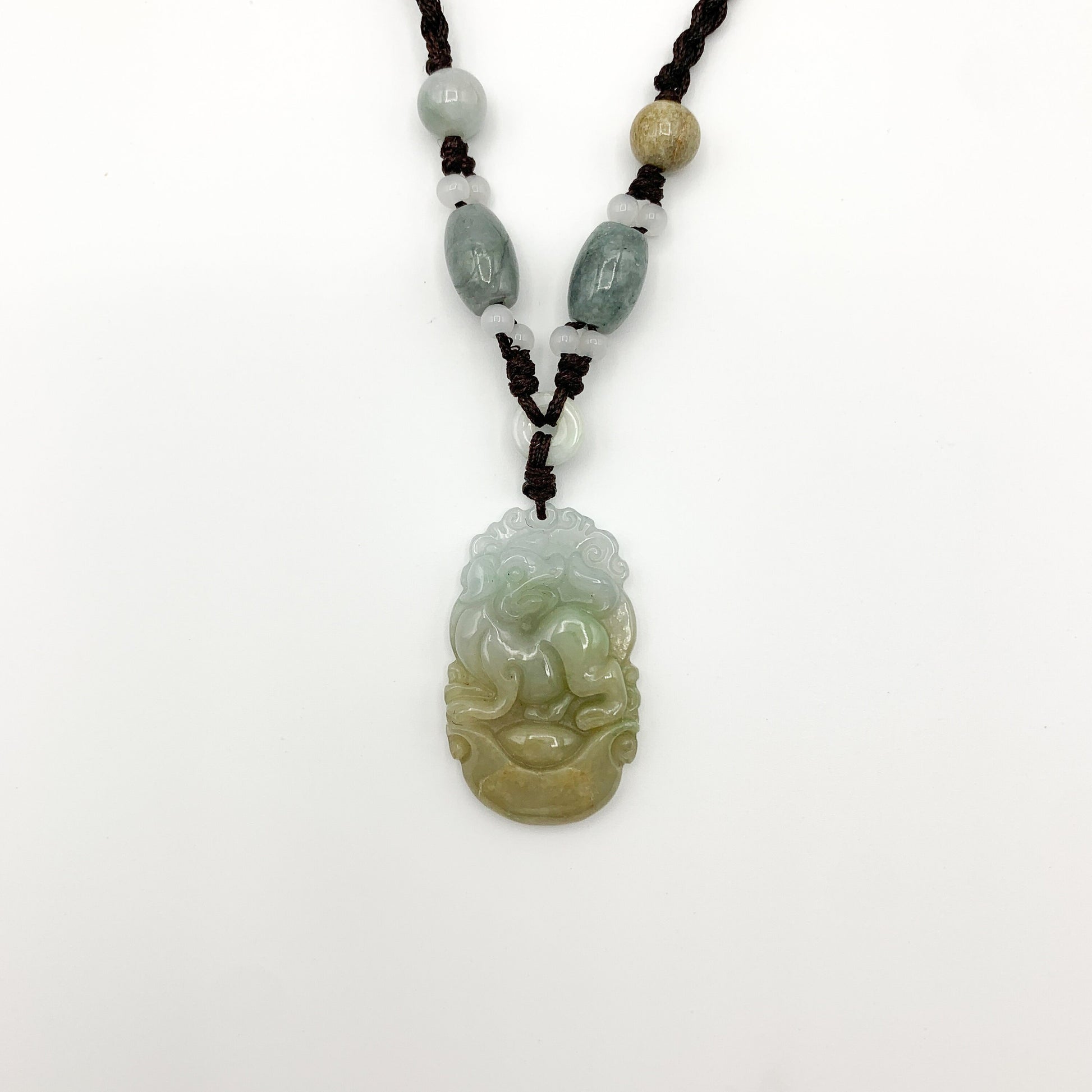 Jadeite Jade Dog Chinese Zodiac Hand Carved Red Pendant Necklace, YW-0110-1647127281 - AriaDesignCollection