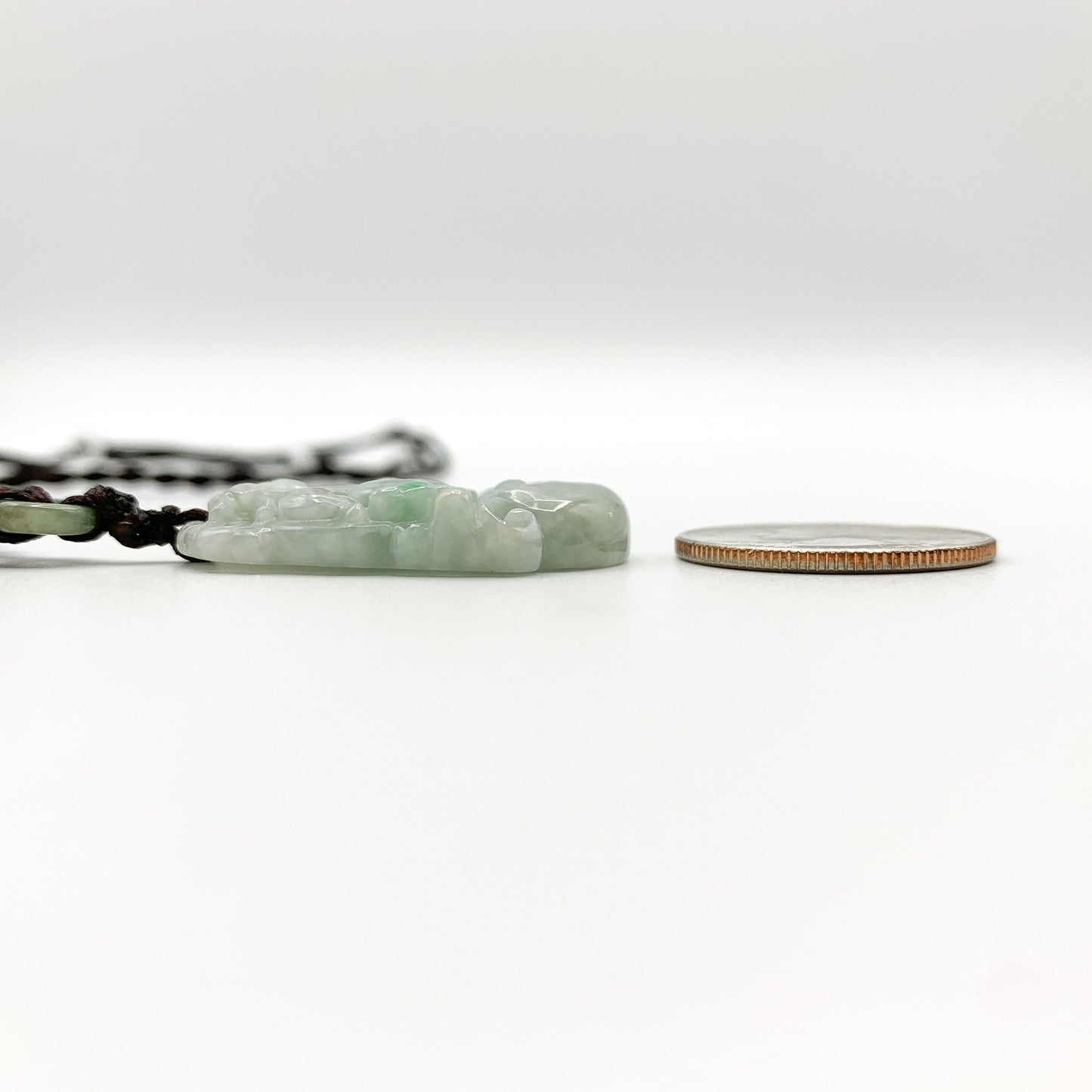 Horse Jade Chinese Zodiac Rustic Carved Pendant Necklace, YW-0321-1645571195 - AriaDesignCollection