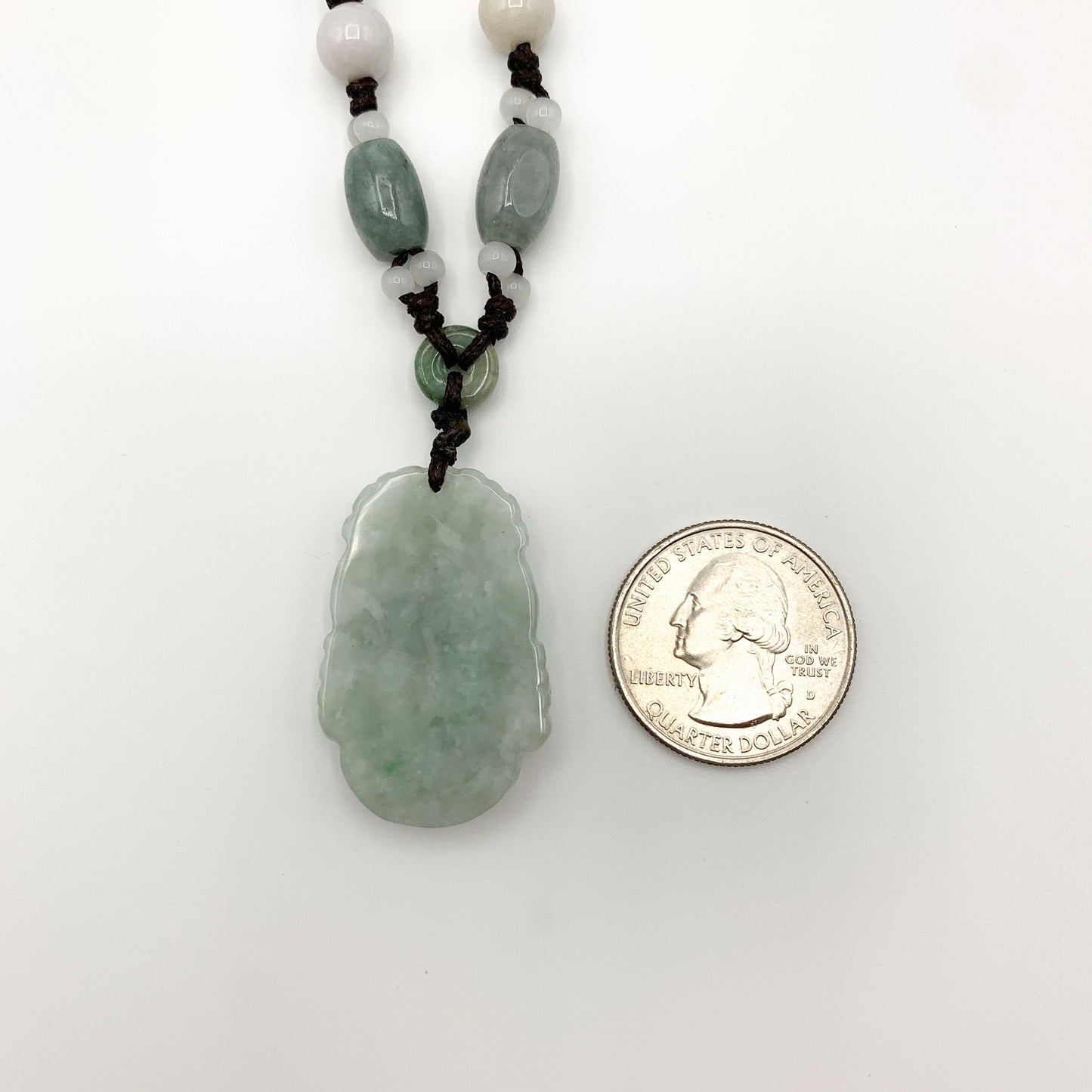 Horse Jade Chinese Zodiac Rustic Carved Pendant Necklace, YW-0321-1645571195 - AriaDesignCollection