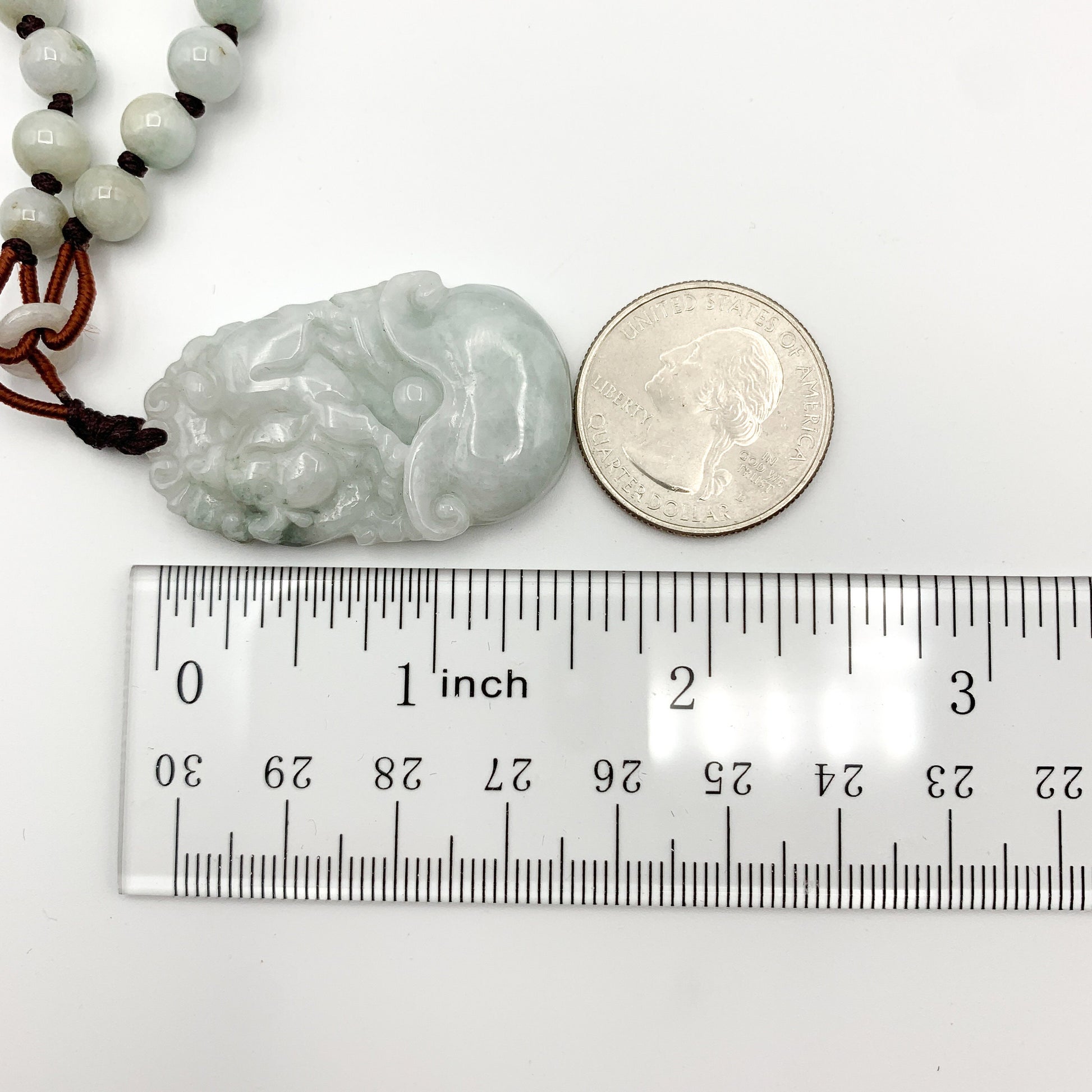 Jadeite Jade Pig Boar Chinese Zodiac Carved Rustic Pendant Necklace, YW-0110-1647059923 - AriaDesignCollection
