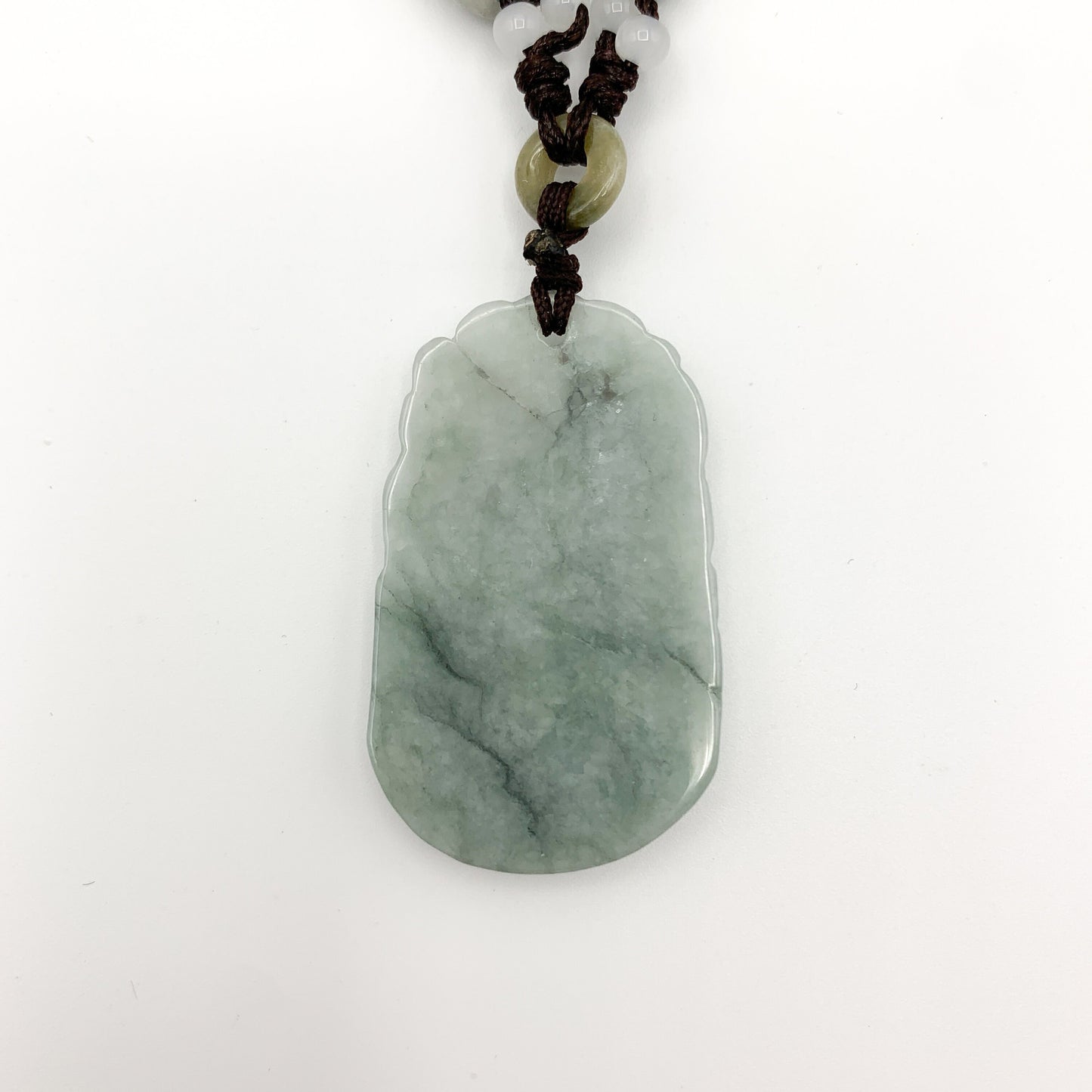 Jadeite Jade Pig Boar Chinese Zodiac Carved Rustic Pendant Necklace, YW-0110-1647059891 - AriaDesignCollection