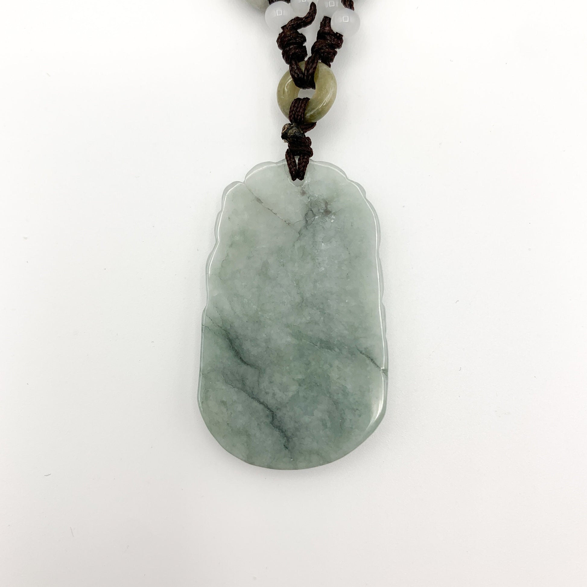 Jadeite Jade Pig Boar Chinese Zodiac Carved Rustic Pendant Necklace, YW-0110-1647059891 - AriaDesignCollection