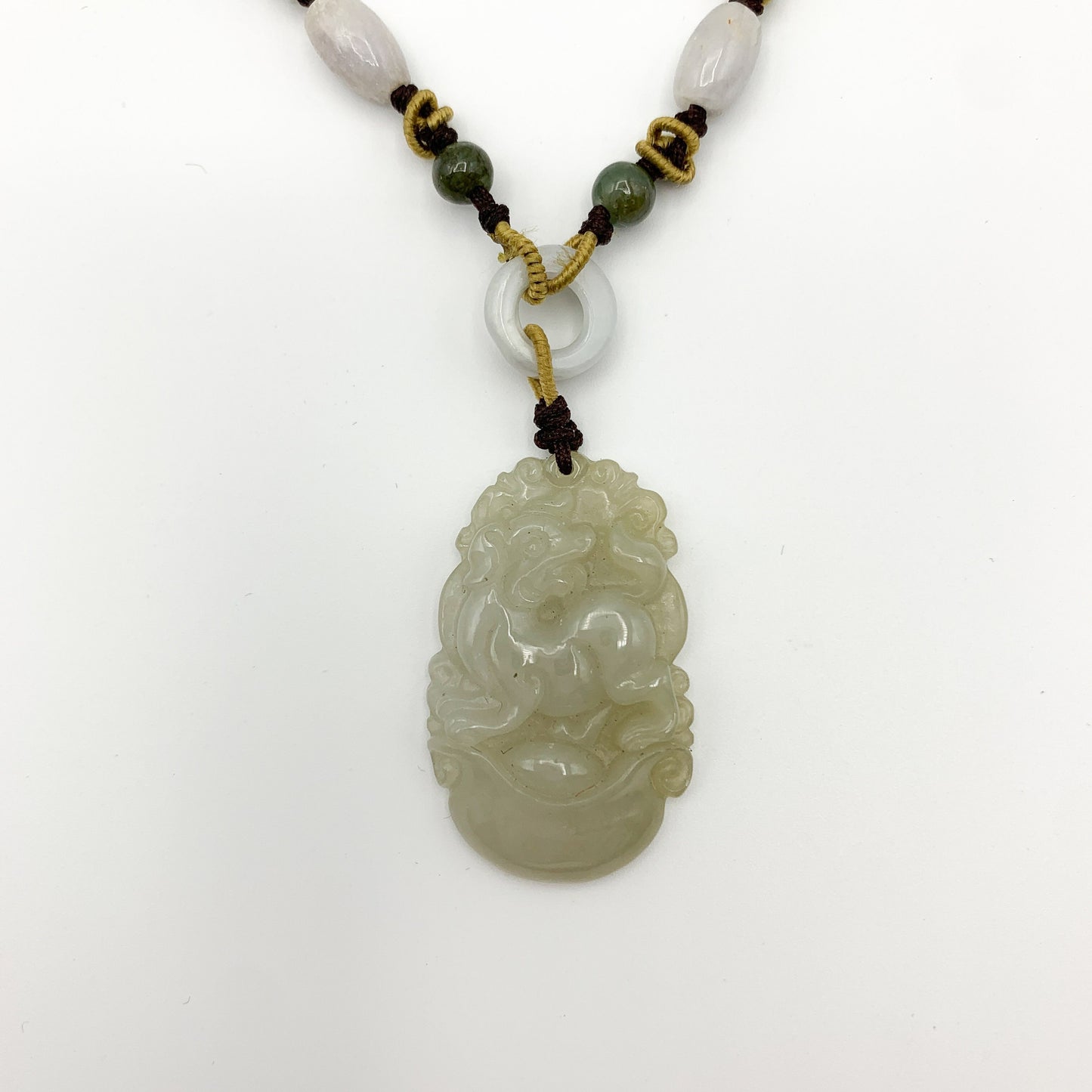 Jadeite Jade Dog Chinese Zodiac Hand Carved Red Pendant Necklace, YW-0110-1647059503 - AriaDesignCollection