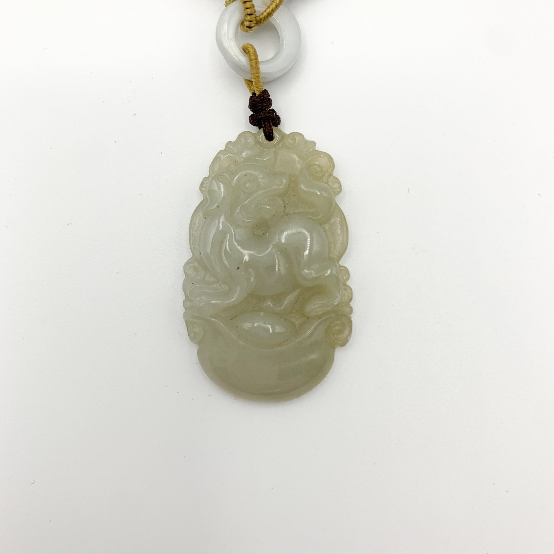 Jadeite Jade Dog Chinese Zodiac Hand Carved Red Pendant Necklace, YW-0110-1647059503 - AriaDesignCollection