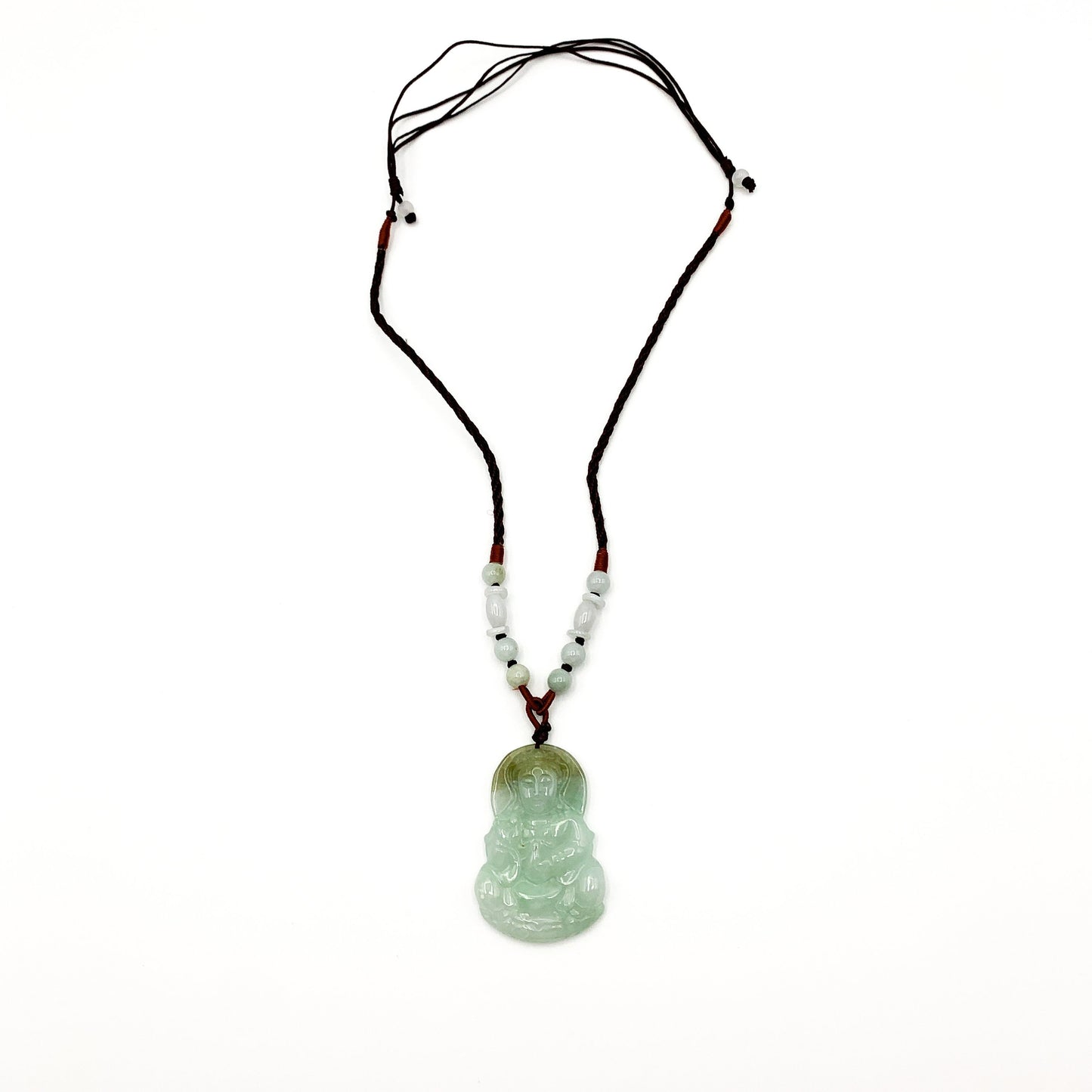 Jadeite Jade Guan Yin Avalokiteshvara Carved Pendant Necklace, Quan Am, YW-0110-1646513091 - AriaDesignCollection