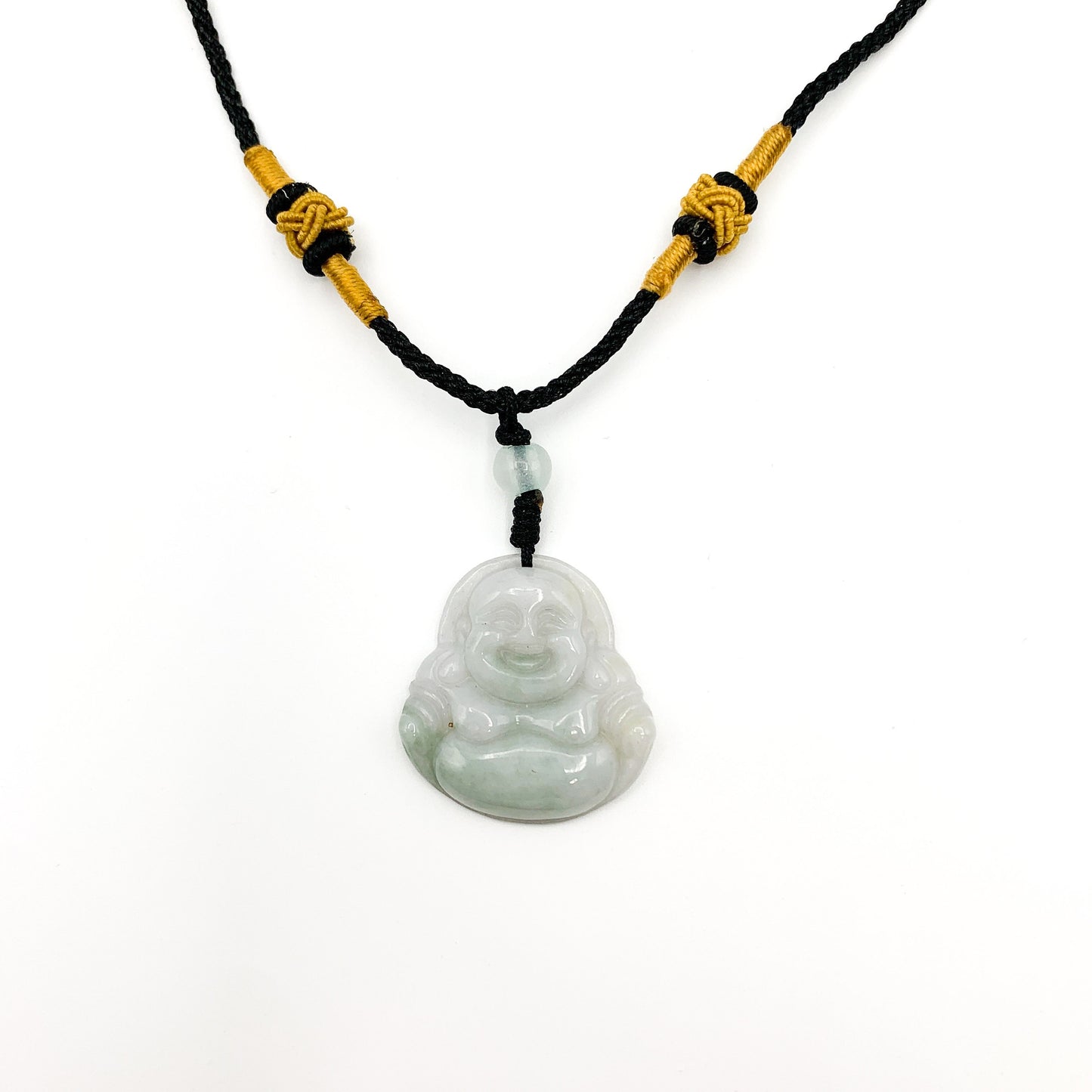 Jadeite Jade Buddha Carved Pendant, Happy Laughing Buddha, YW-0110-1646513201 - AriaDesignCollection