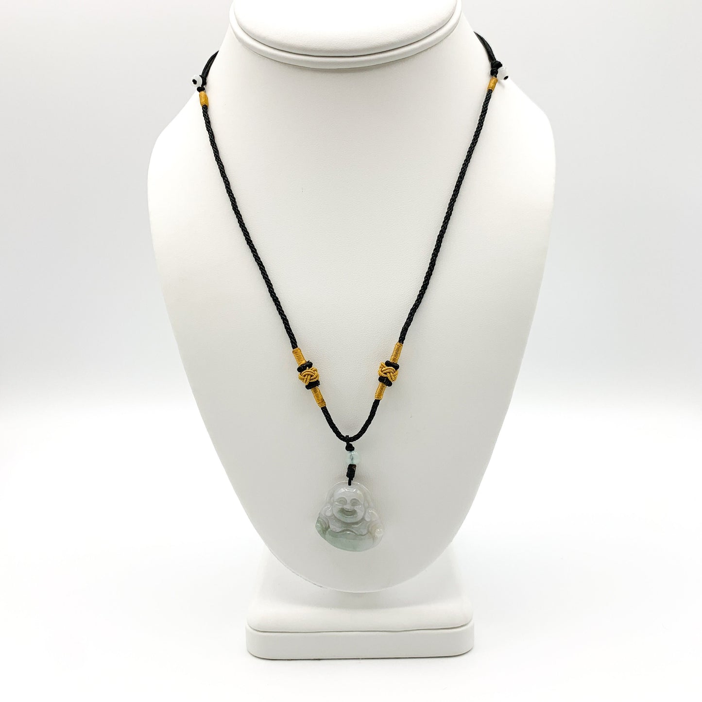 Jadeite Jade Buddha Carved Pendant, Happy Laughing Buddha, YW-0110-1646513201 - AriaDesignCollection