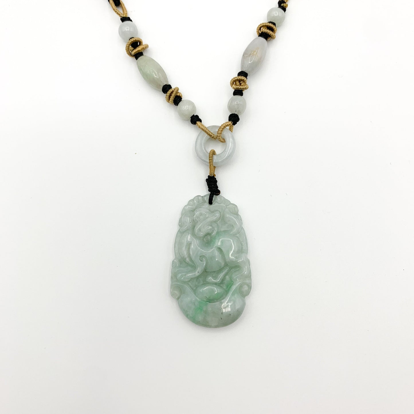 Jadeite Jade Dog Chinese Zodiac Hand Carved Red Pendant Necklace, YW-0110-1647036258 - AriaDesignCollection