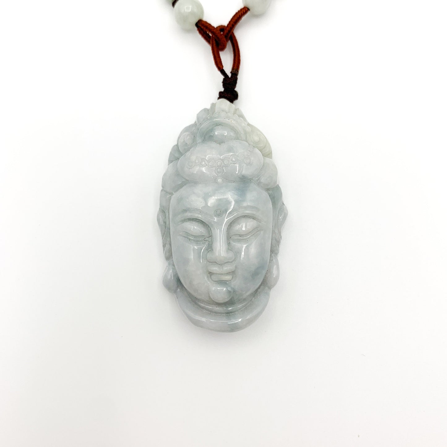 Jadeite Jade Guan Yin Head Carved Pendant Necklace, Jade Quan Am, Jade Kuan Yin, YW-0110-1646848256 - AriaDesignCollection