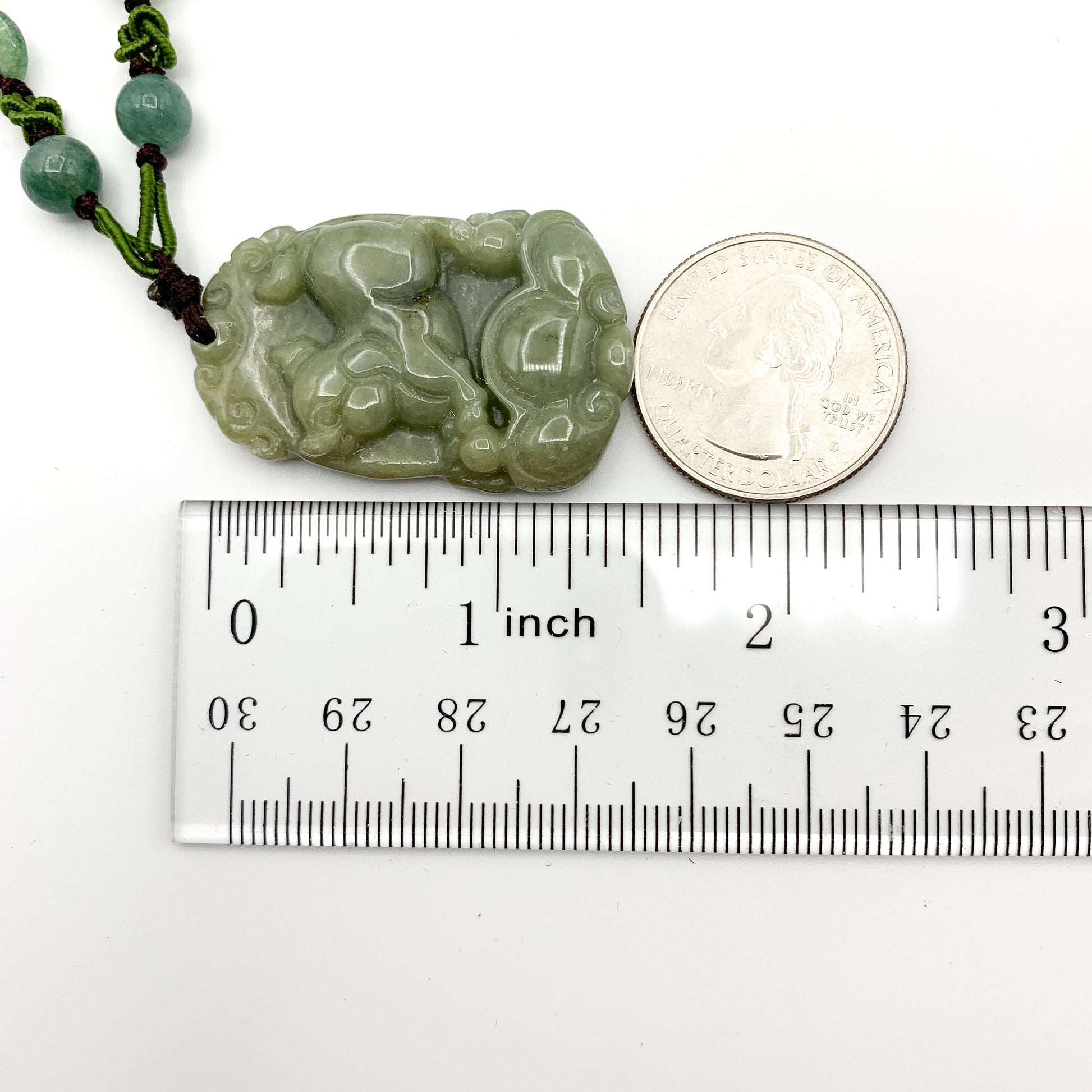 Jadeite Jade Pig Boar Chinese Zodiac Carved Pendant Necklace, YW-0321-1646926297 - AriaDesignCollection