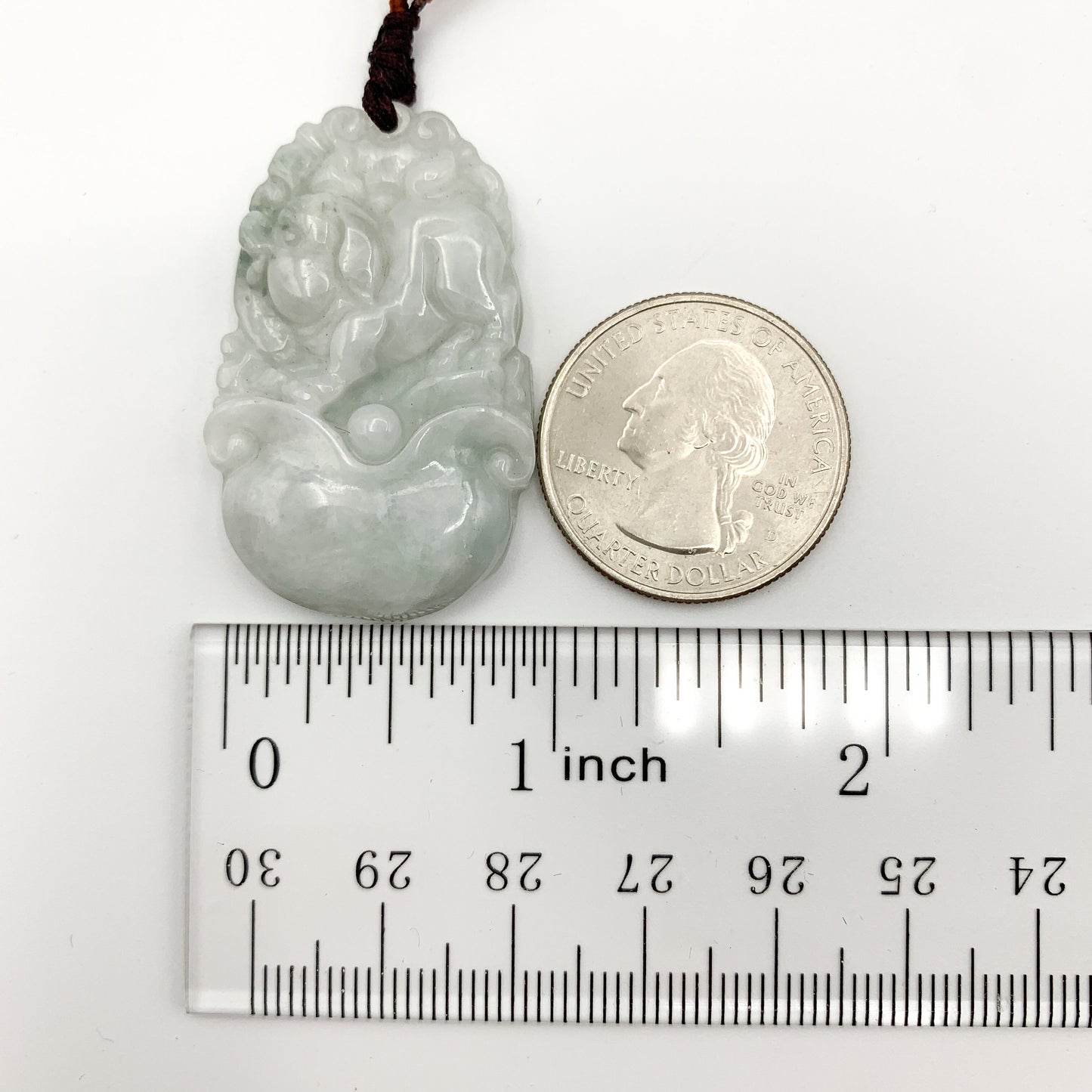 Jadeite Jade Pig Boar Chinese Zodiac Carved Rustic Pendant Necklace, YW-0110-1647059923 - AriaDesignCollection