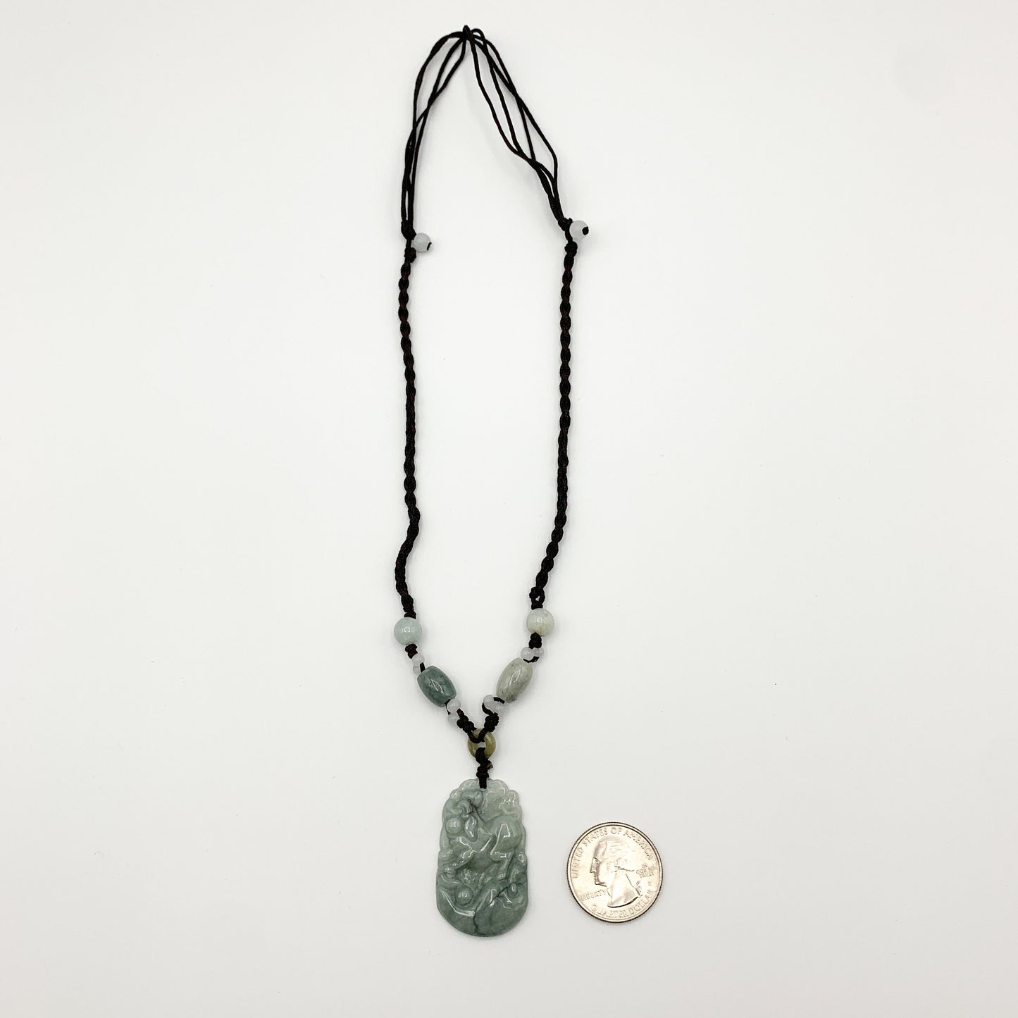 Jadeite Jade Pig Boar Chinese Zodiac Carved Rustic Pendant Necklace, YW-0110-1647059891 - AriaDesignCollection