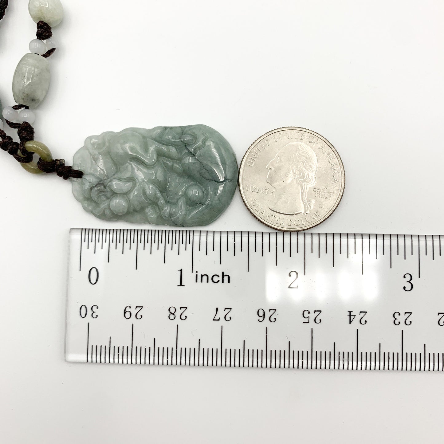 Jadeite Jade Pig Boar Chinese Zodiac Carved Rustic Pendant Necklace, YW-0110-1647059891 - AriaDesignCollection