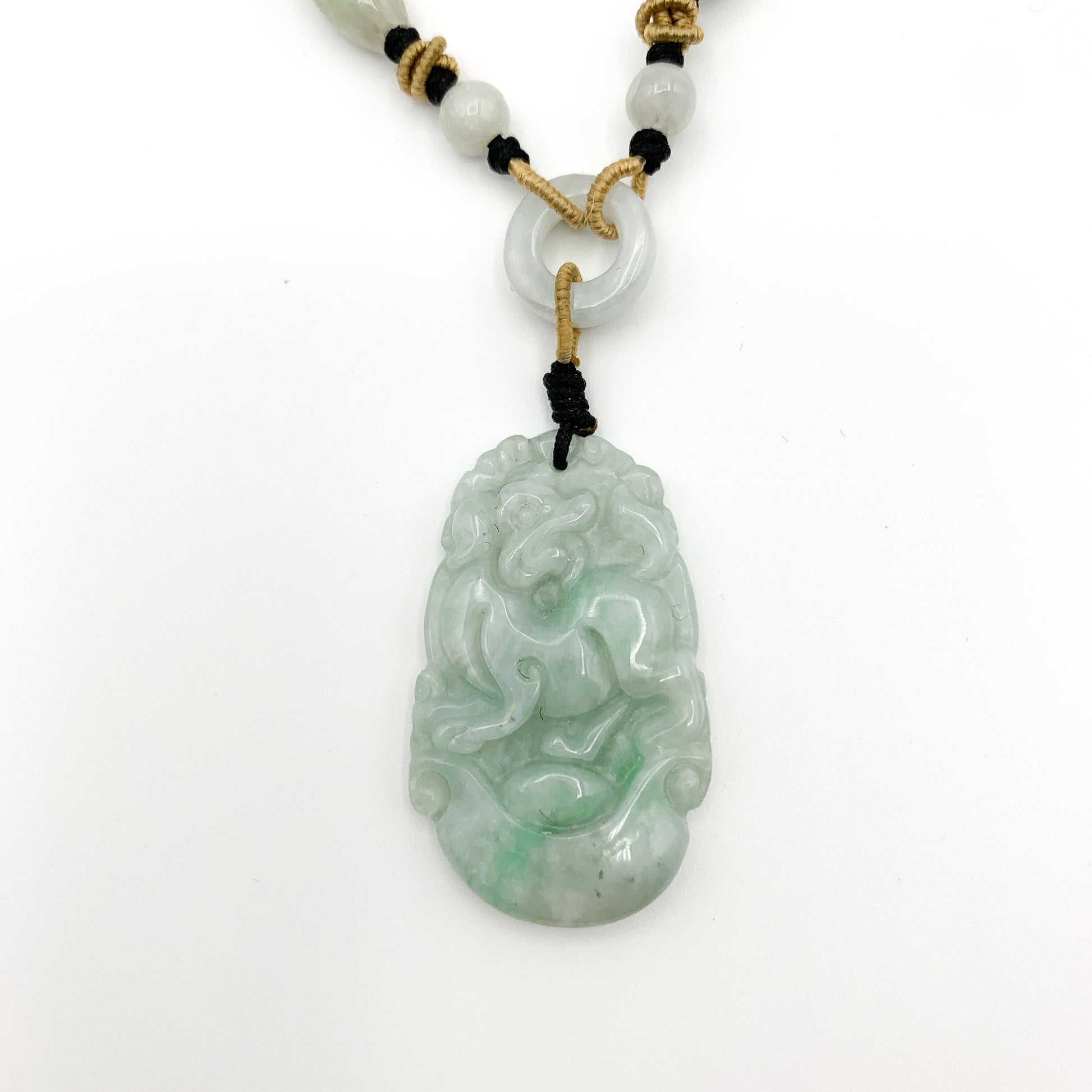 Jadeite Jade Dog Chinese Zodiac Hand Carved Red Pendant Necklace, YW-0110-1647036258 - AriaDesignCollection