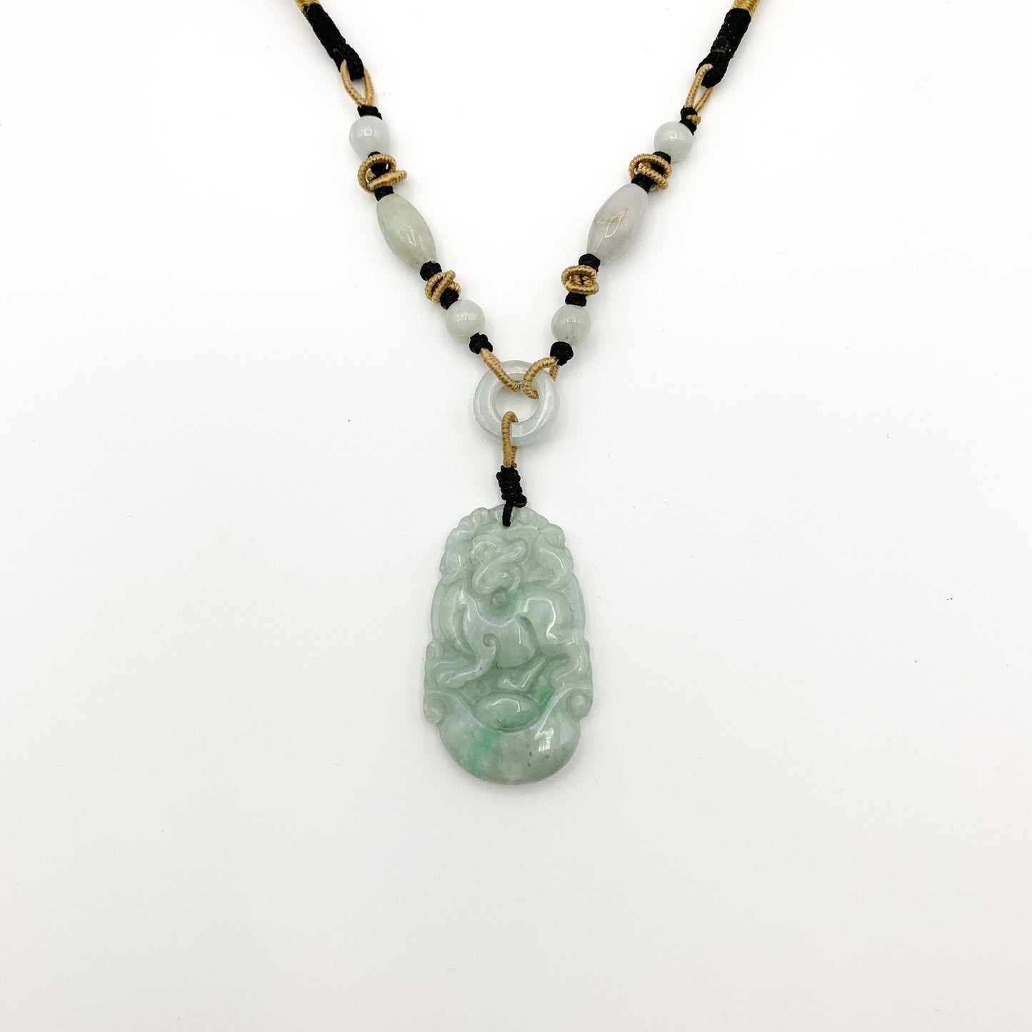 Jadeite Jade Dog Chinese Zodiac Hand Carved Red Pendant Necklace, YW-0110-1647036258 - AriaDesignCollection