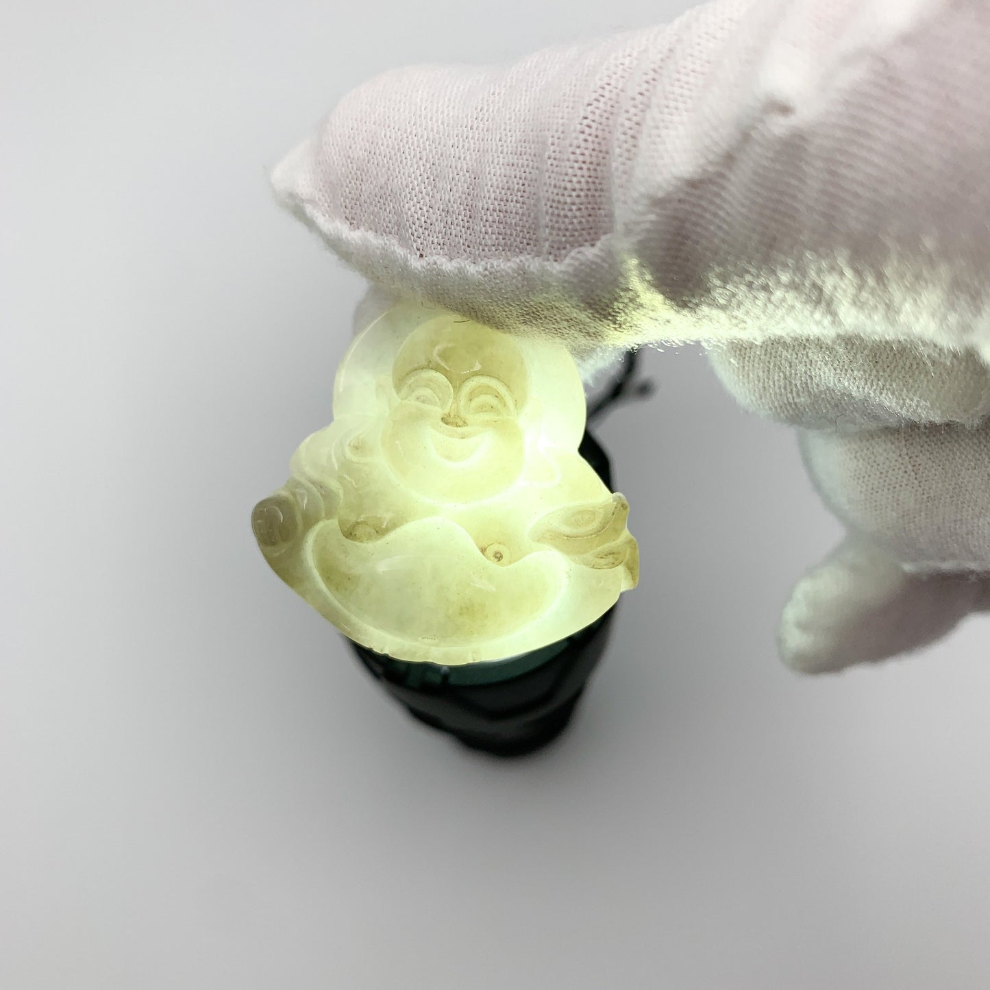 Jadeite Jade Happy Laughing Buddha Carved Pendant, YW-0110-1647012599 - AriaDesignCollection