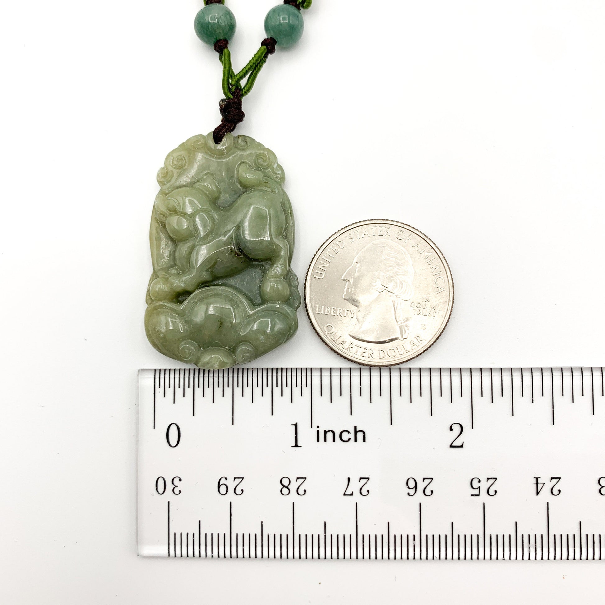 Jadeite Jade Pig Boar Chinese Zodiac Carved Pendant Necklace, YW-0321-1646926297 - AriaDesignCollection
