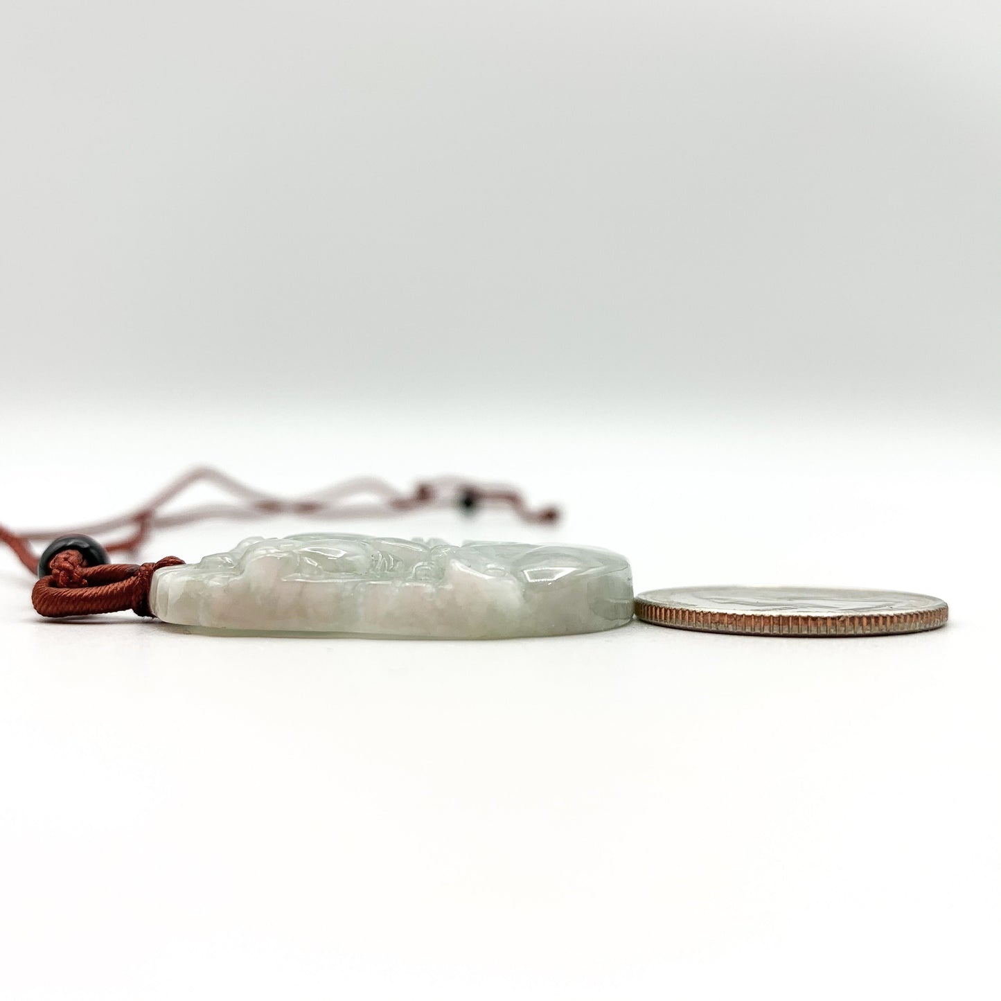 Jadeite Jade Pig Boar Chinese Zodiac Carved Pendant Necklace, YJ-0321-0328270-3 - AriaDesignCollection